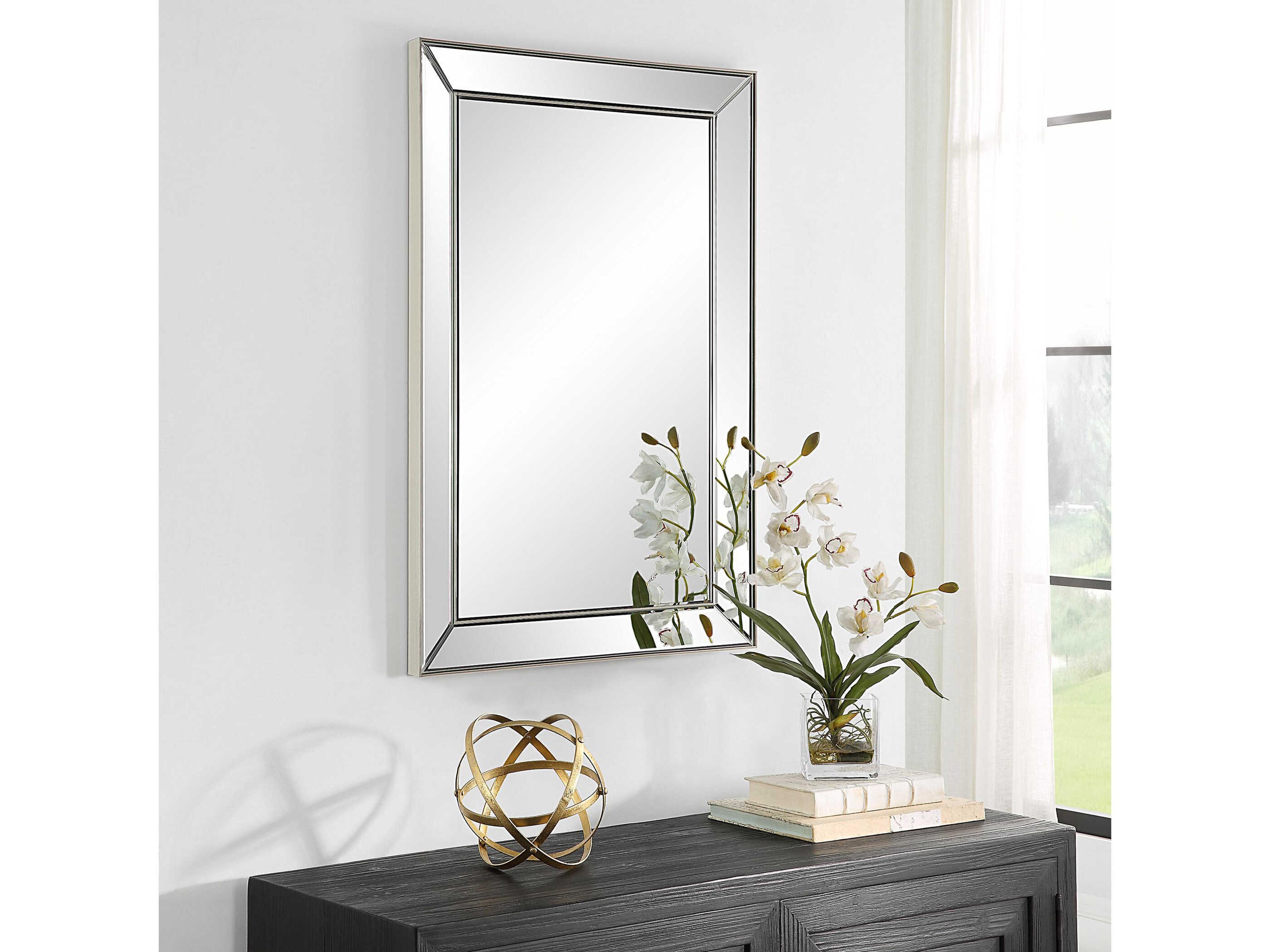 Luxecor Illumination Nickel Rectangular Wall Mirror