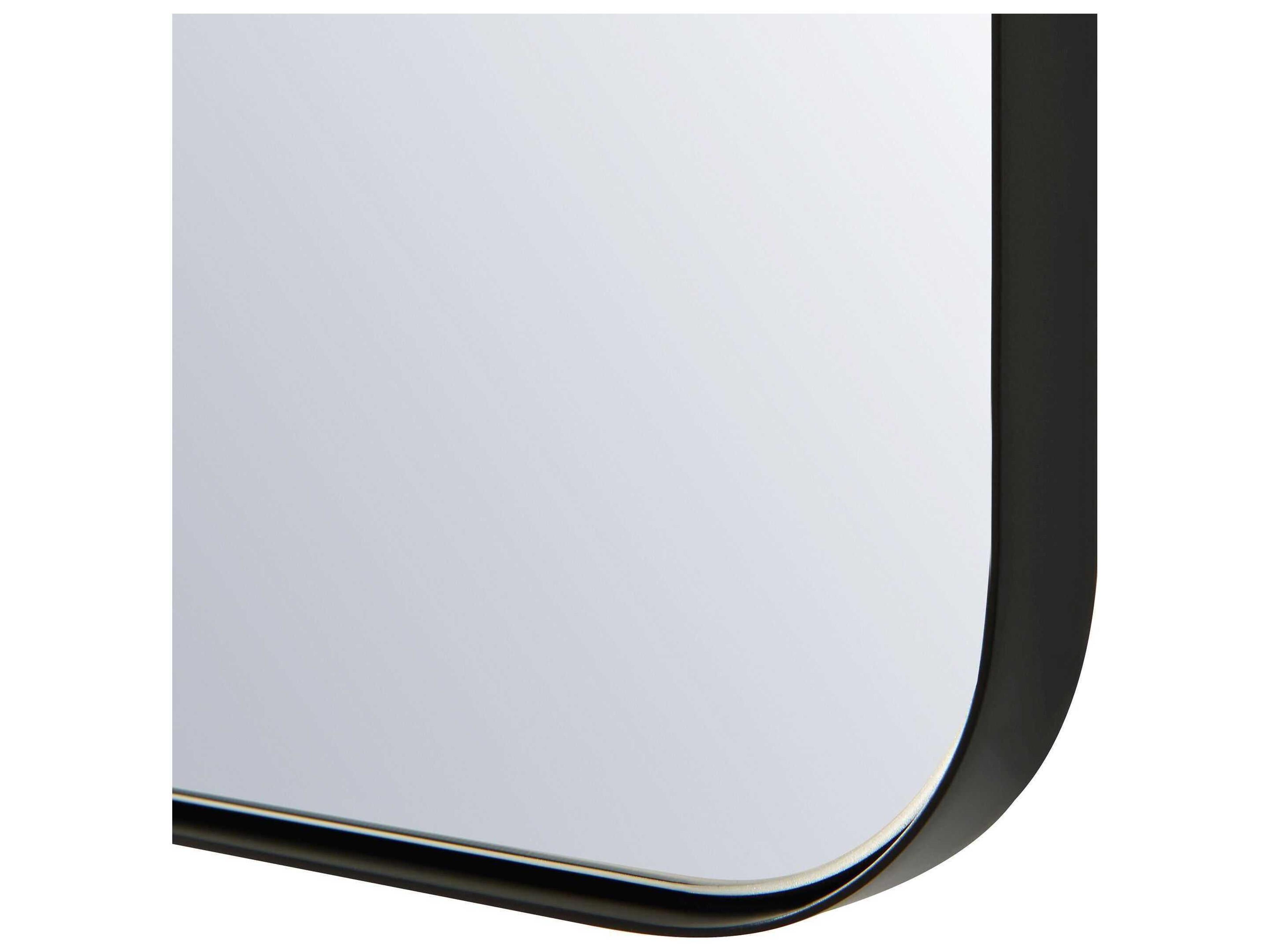 Luxecor Illumination Satin Black Wall Mirror