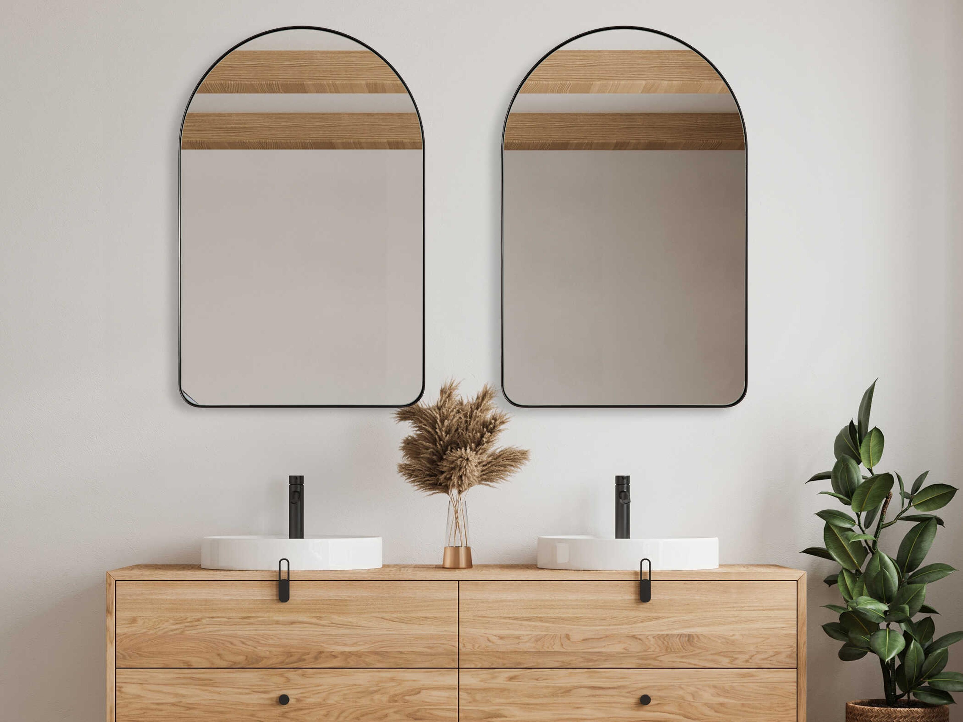 Luxecor Illumination Satin Black Wall Mirror