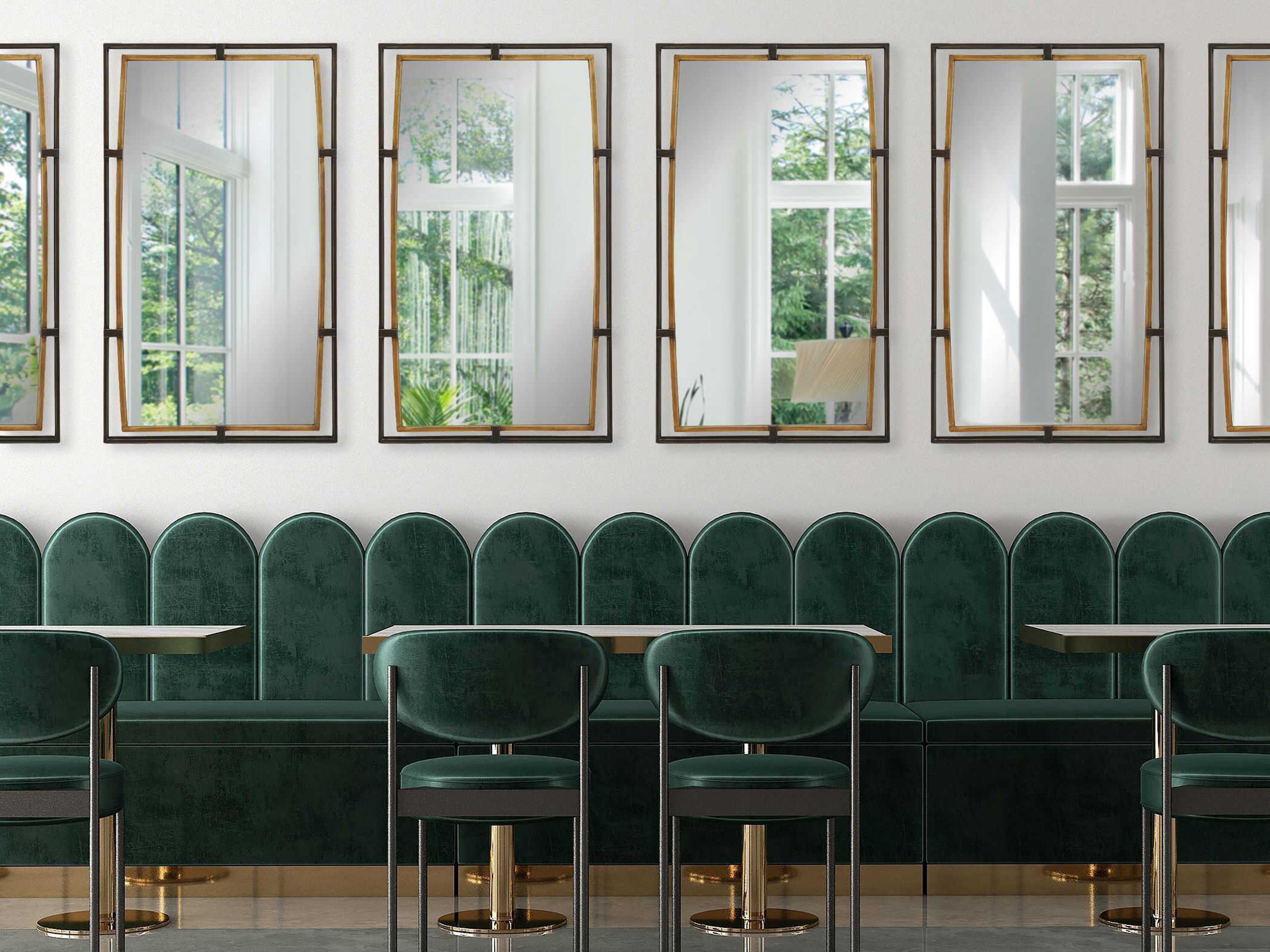 Luxecor Illumination Rustic Bronze Gold Rectangular Wall Mirror