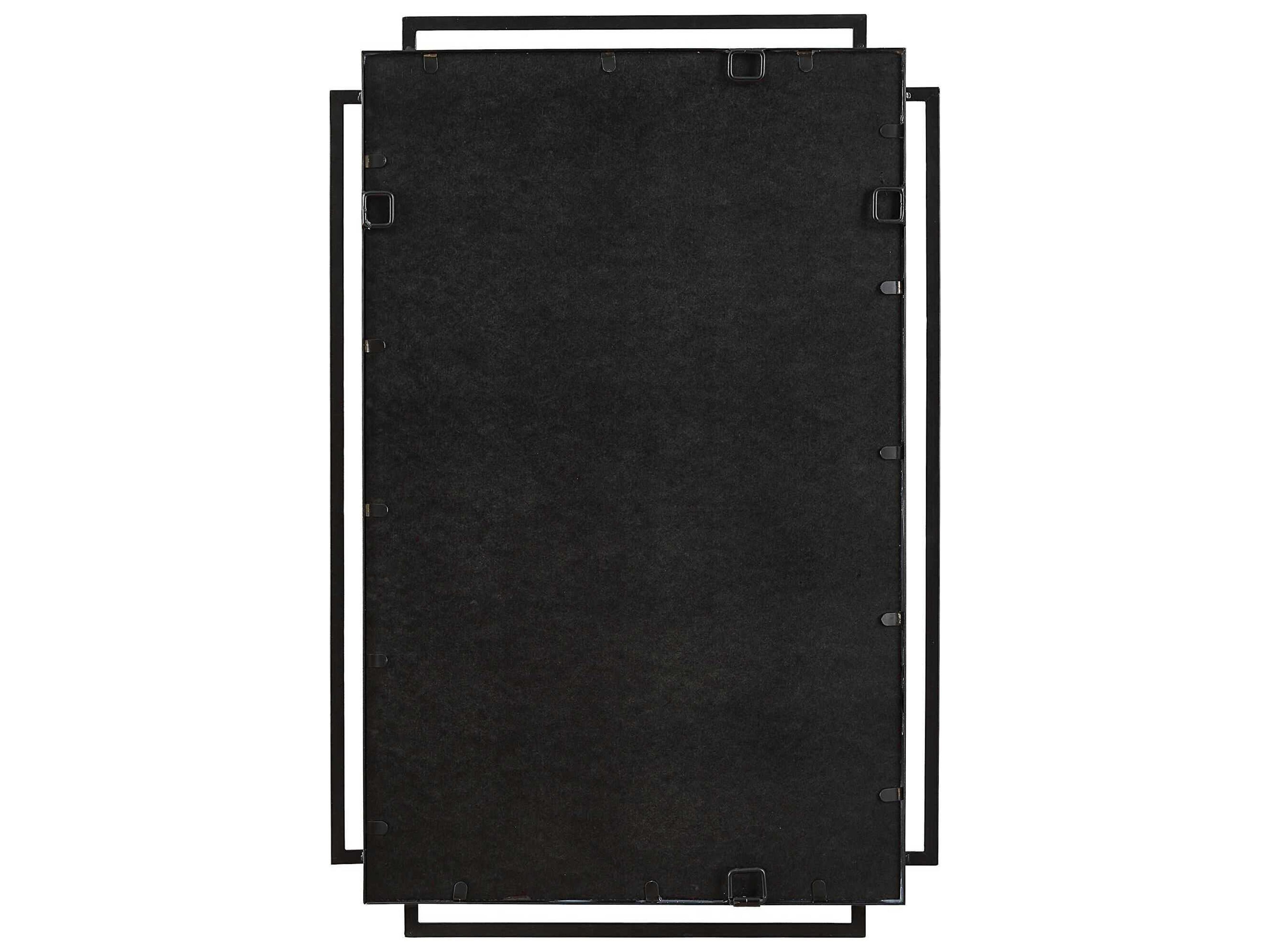 Luxecor Illumination Matte Black Rectangular Wall Mirror