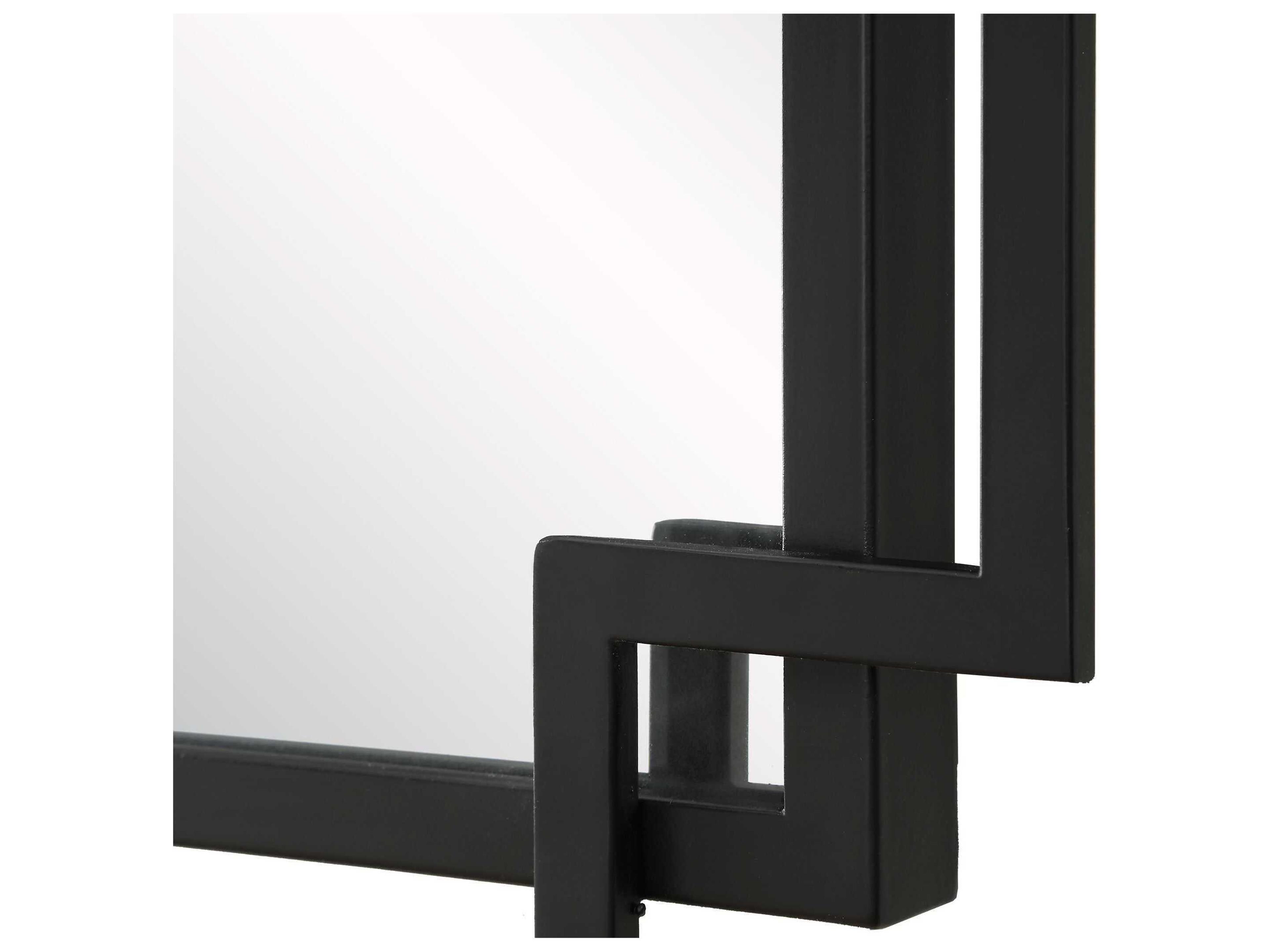 Luxecor Illumination Matte Black Rectangular Wall Mirror
