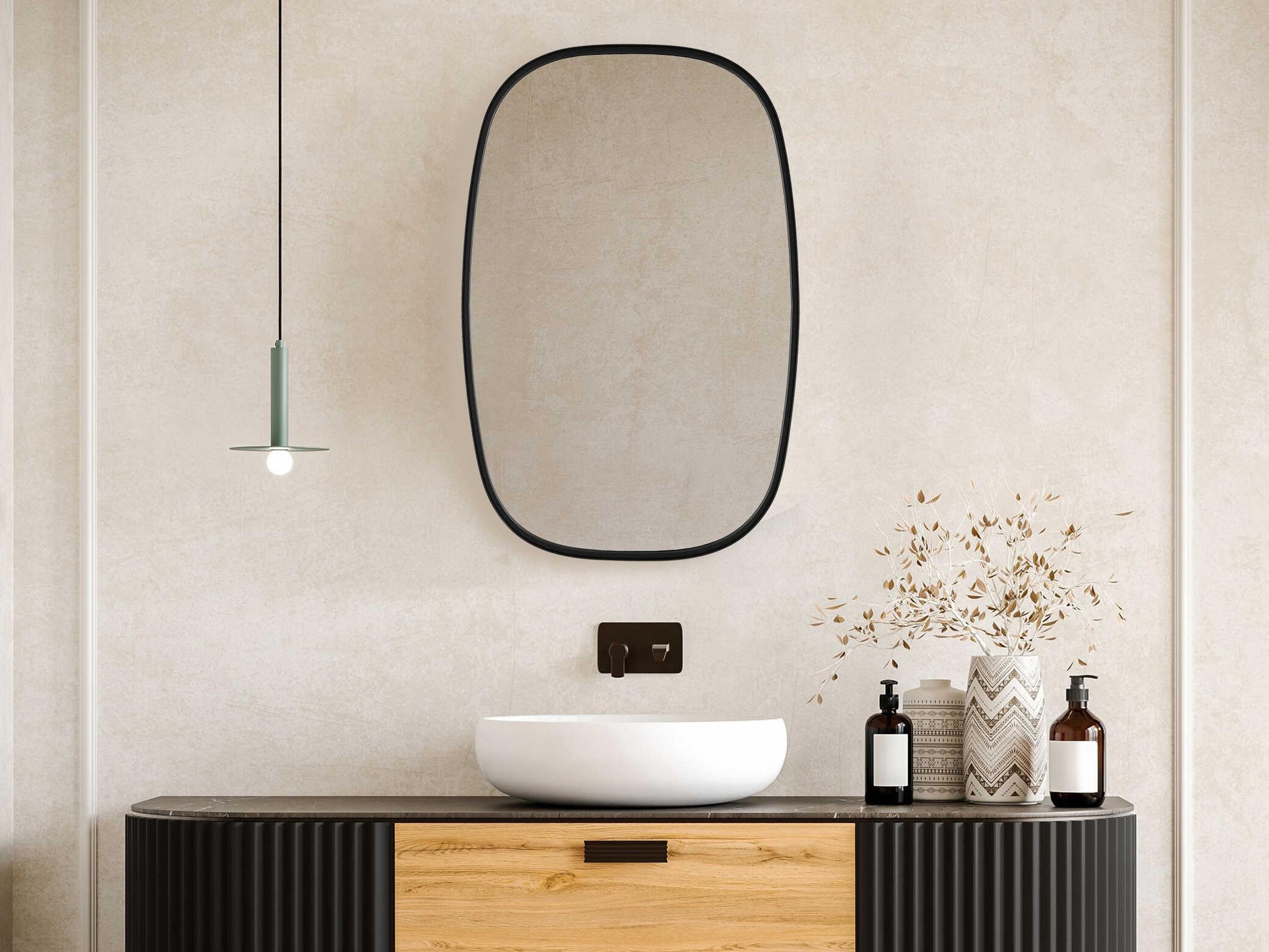 Luxecor Illumination Satin Black Wall Mirror