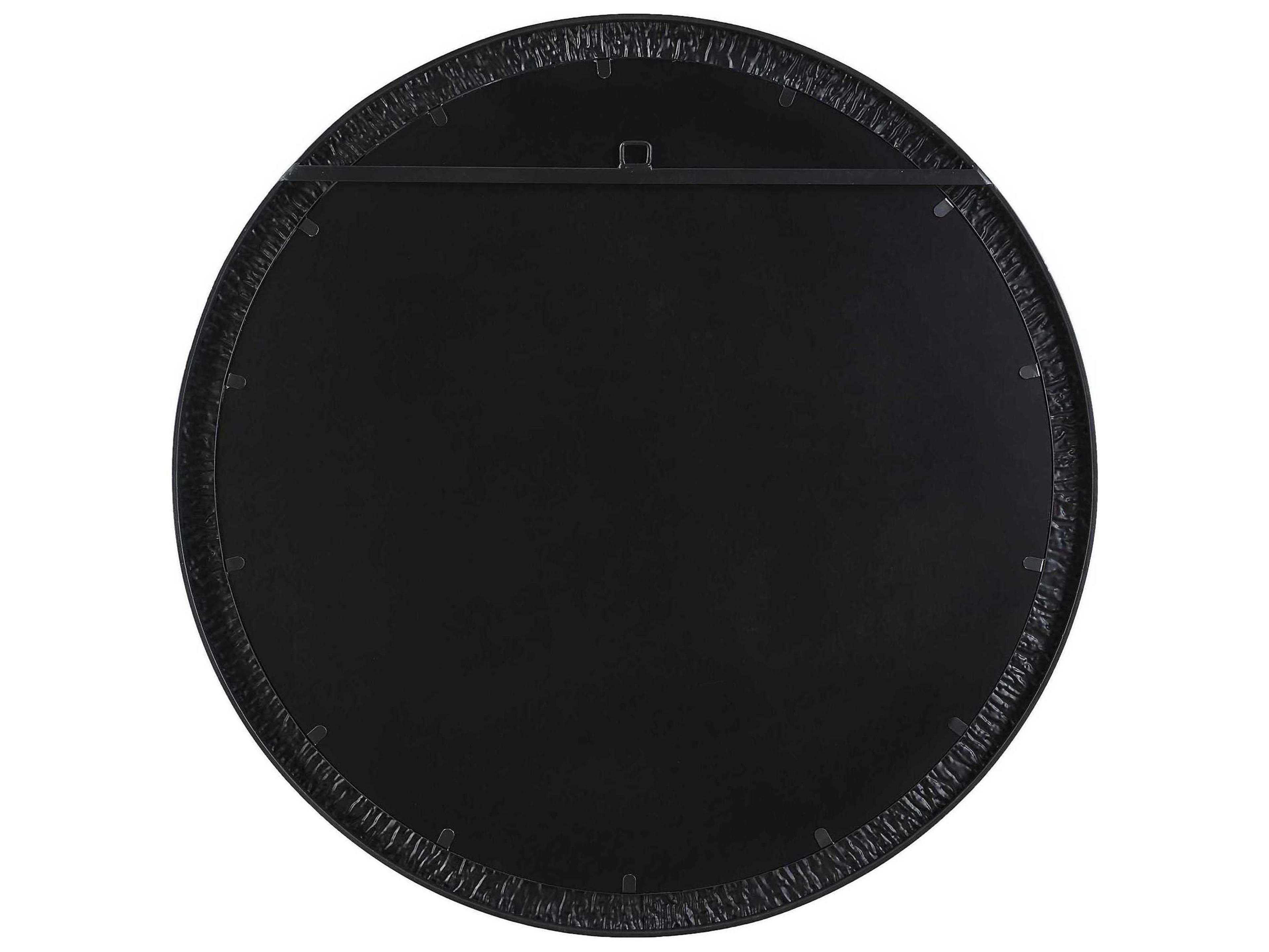 Luxecor Illumination Satin Black Round Wall Mirror