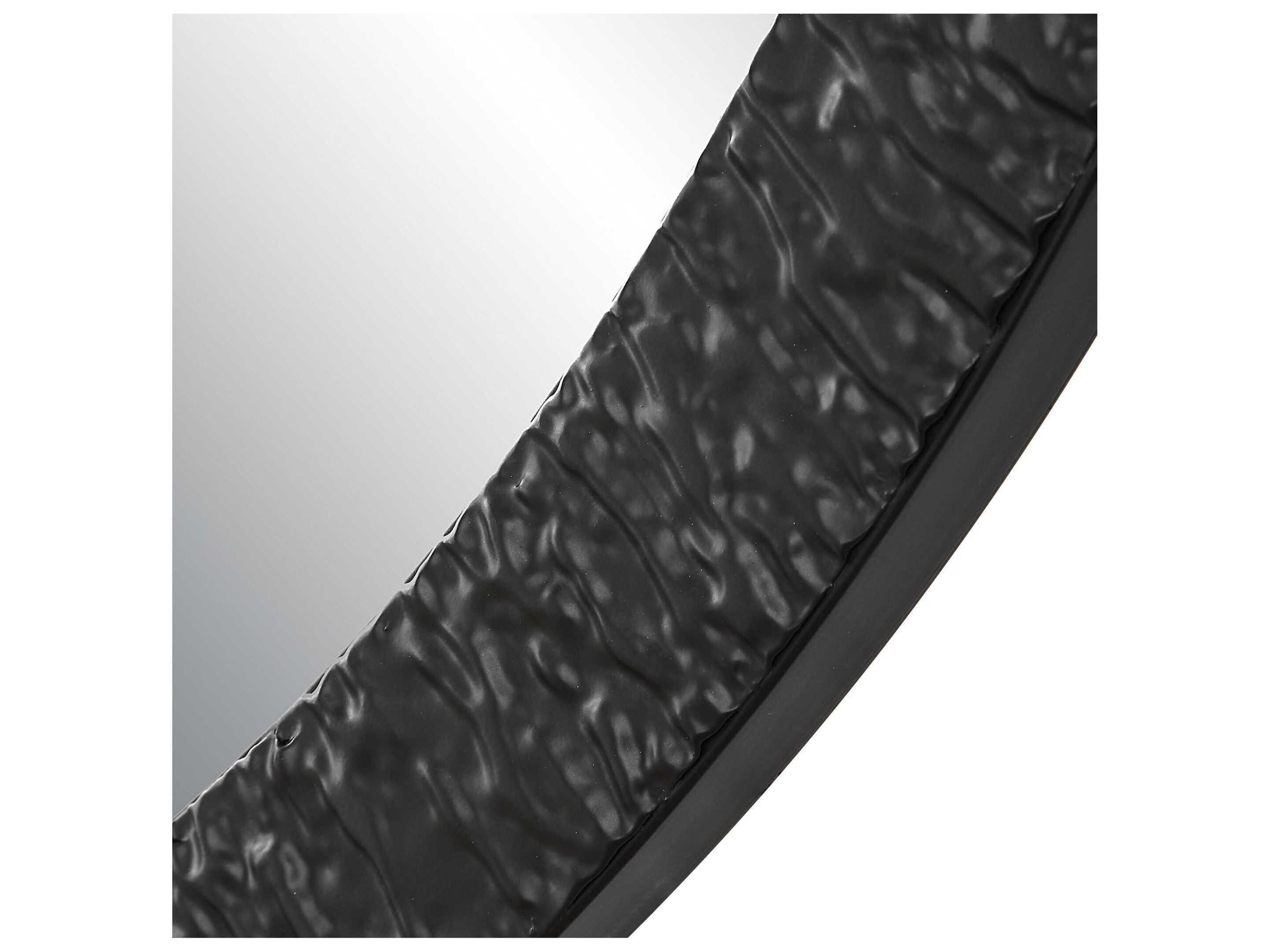 Luxecor Illumination Satin Black Round Wall Mirror