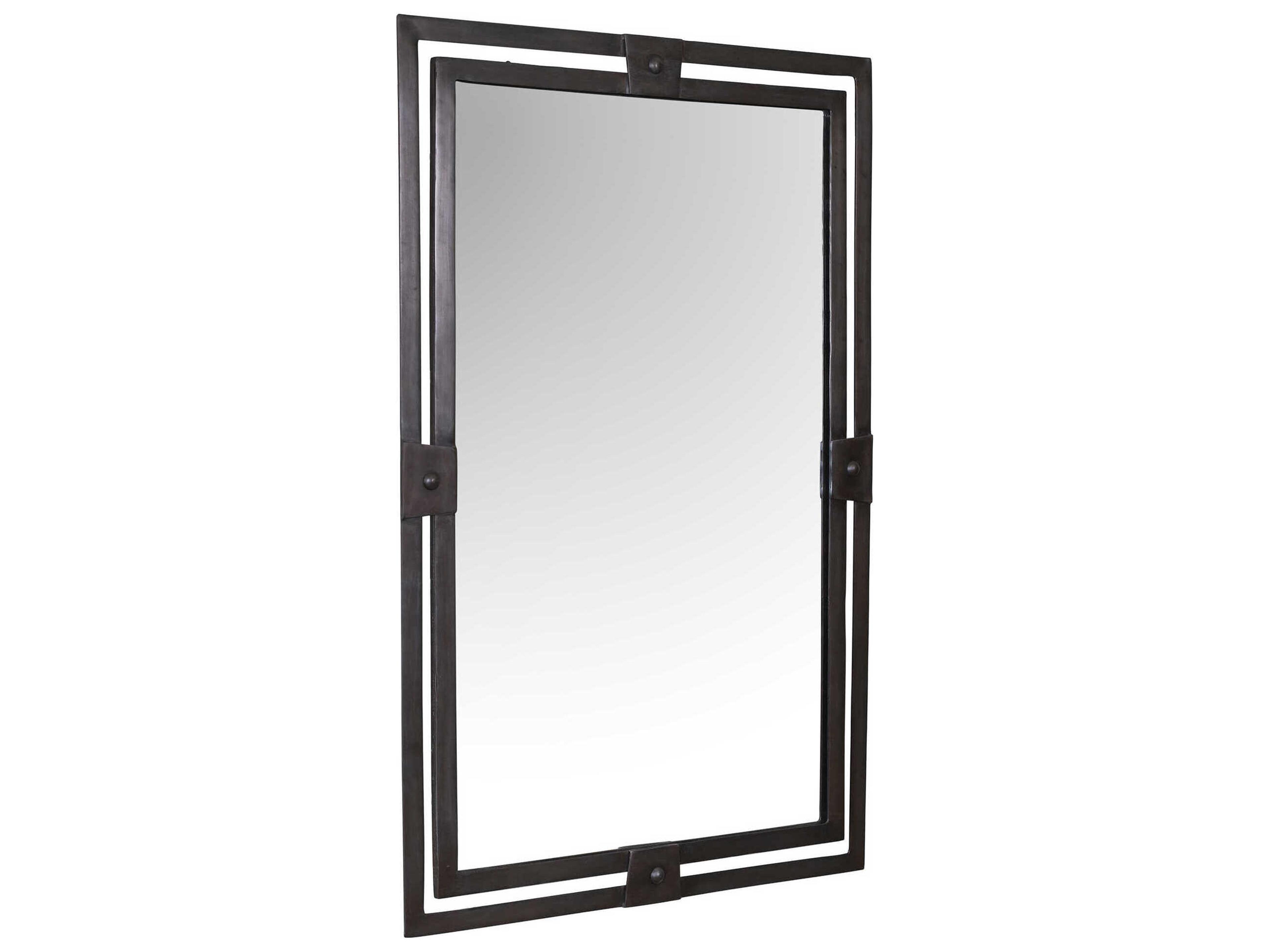 Luxecor Illumination Distressed Gunmetal Rectangular Wall Mirror