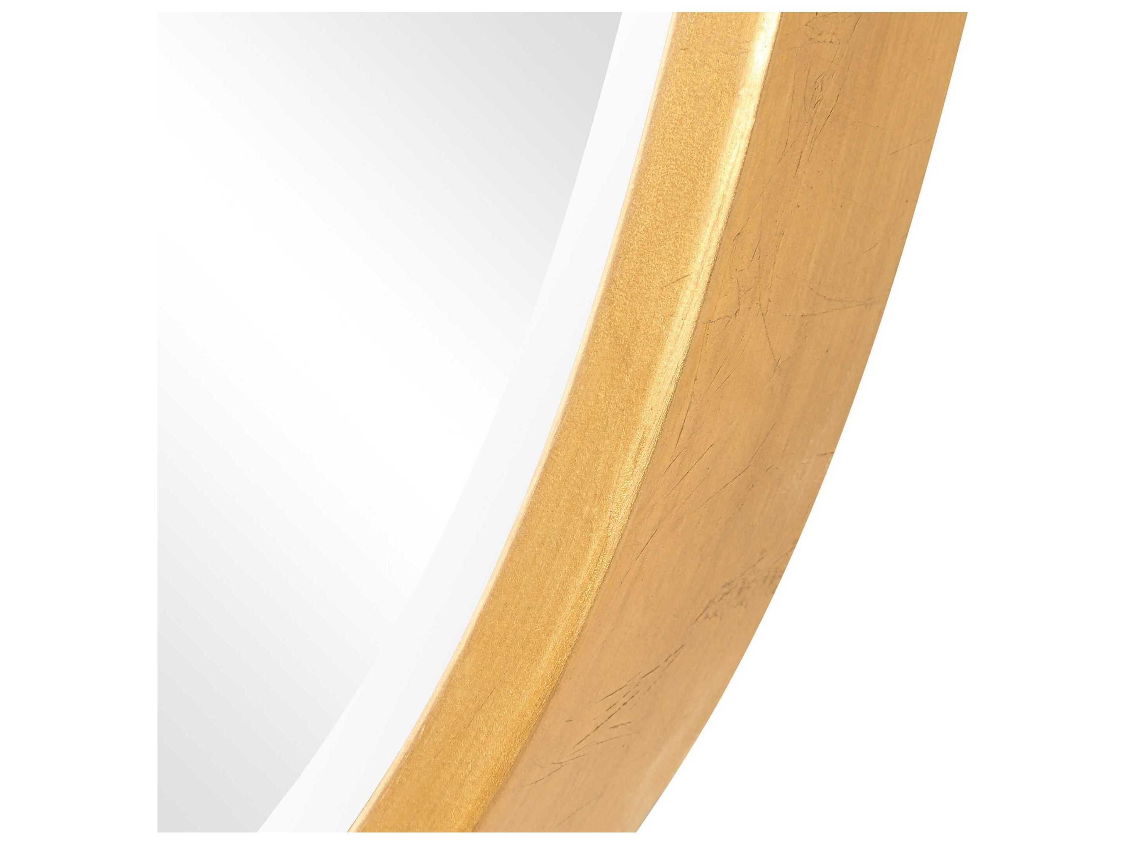 Luxecor Illumination Gold Leaf Round Wall Mirror