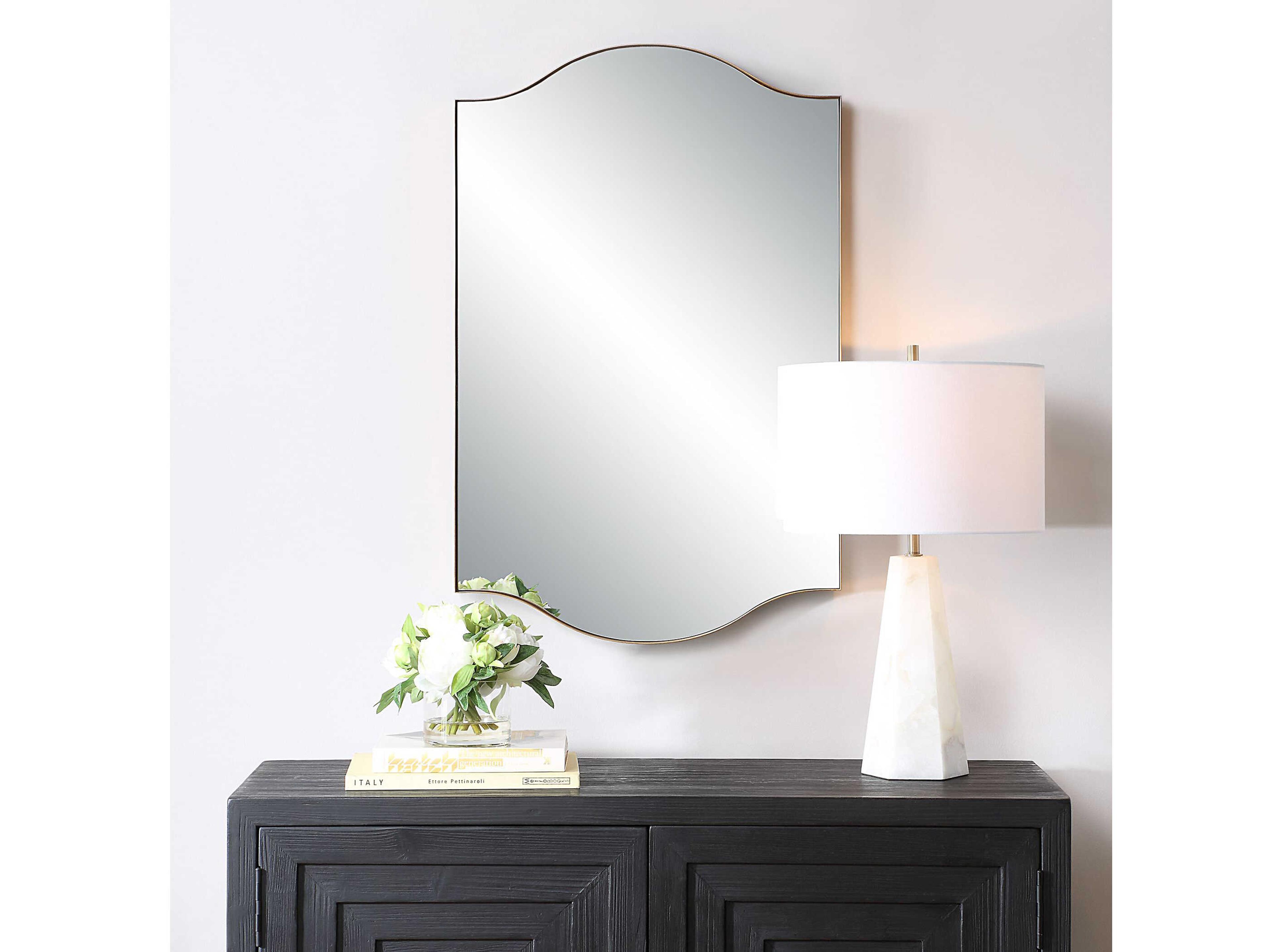 Luxecor Illumination Iron Brushed Gold Paint Wall Mirror