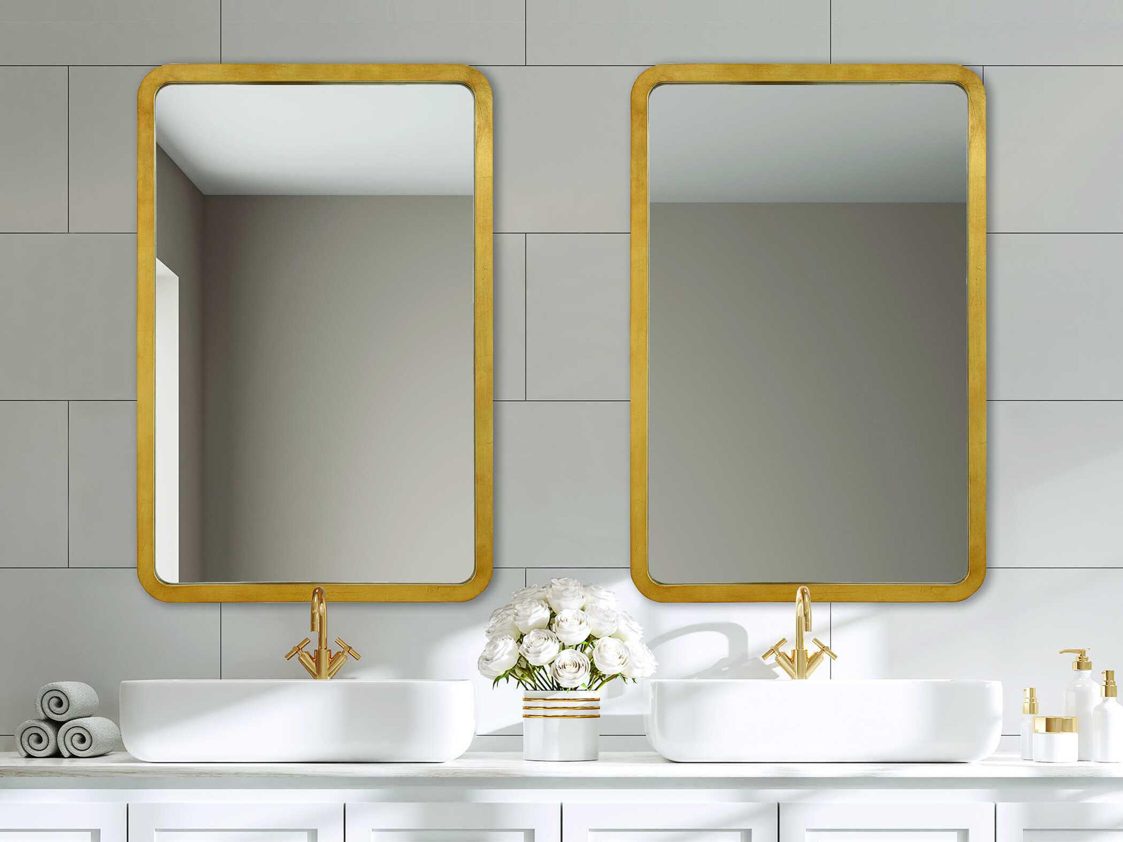 Luxecor Illumination Gold Leaf Rectangular Wall Mirror