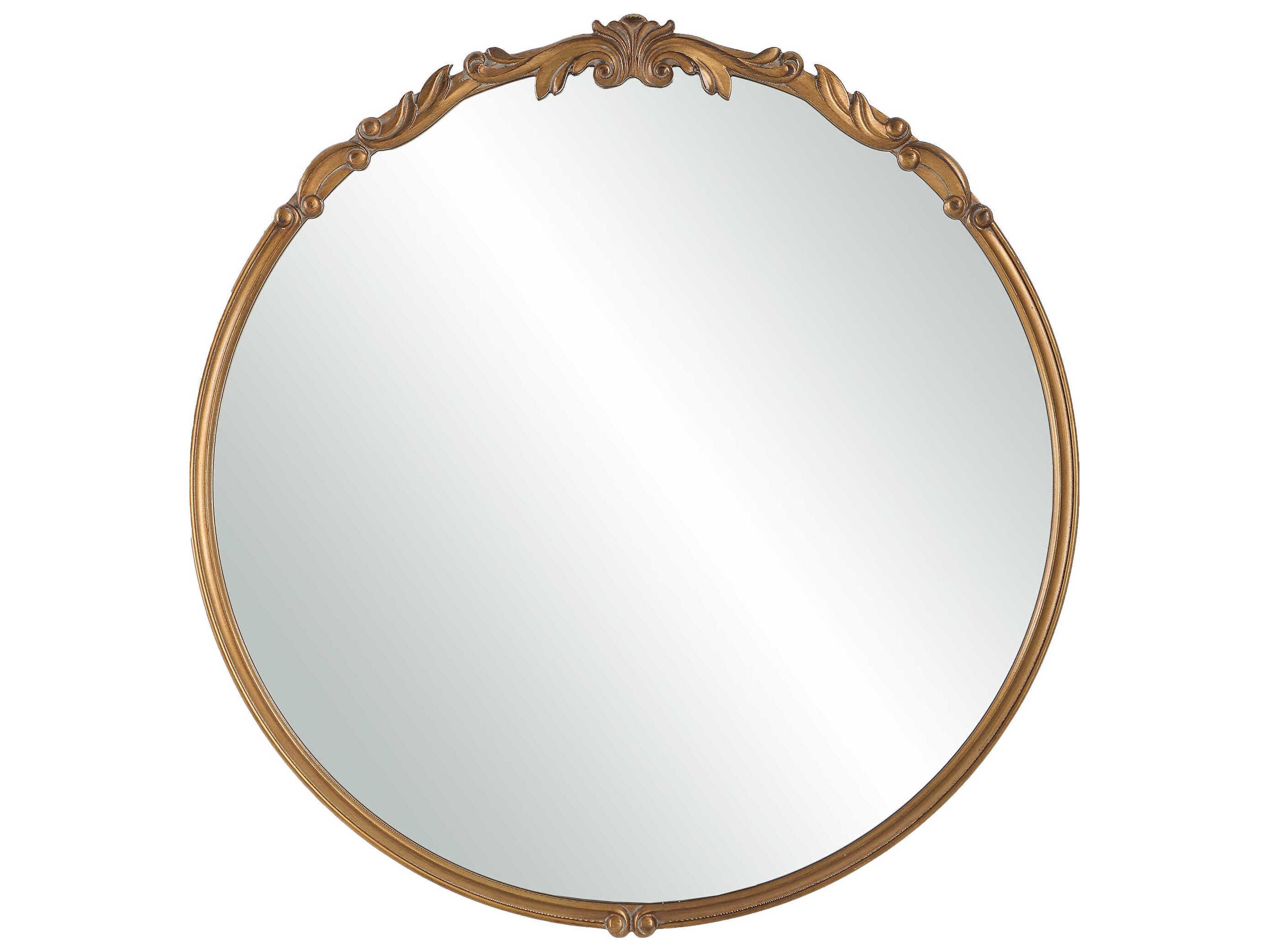 Luxecor Illumination Antique Gold Round Wall Mirror