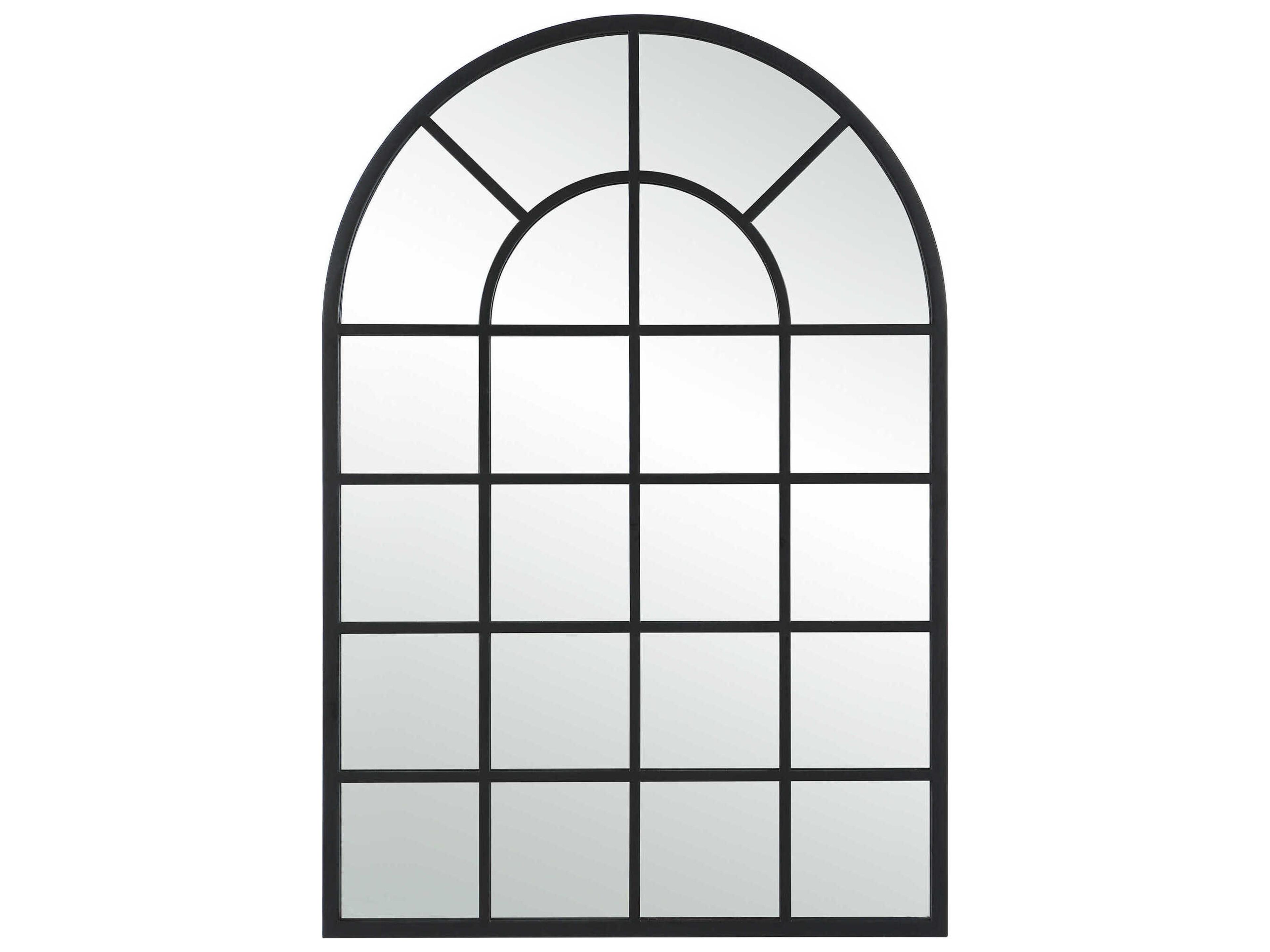 Luxecor Illumination Matte Black Arch Wall Mirror