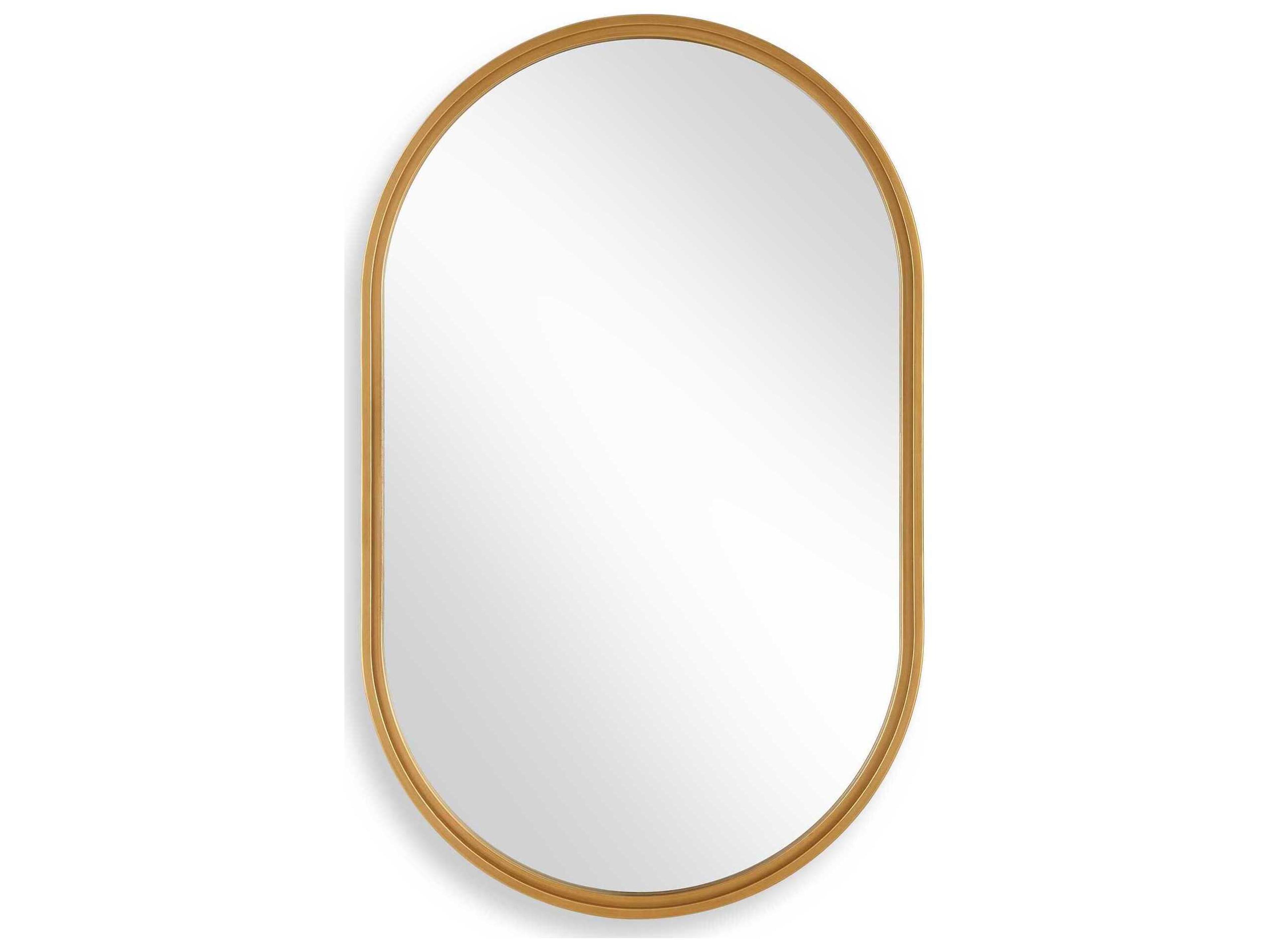 Illumination Brushed Gold Oval Wall Mirror