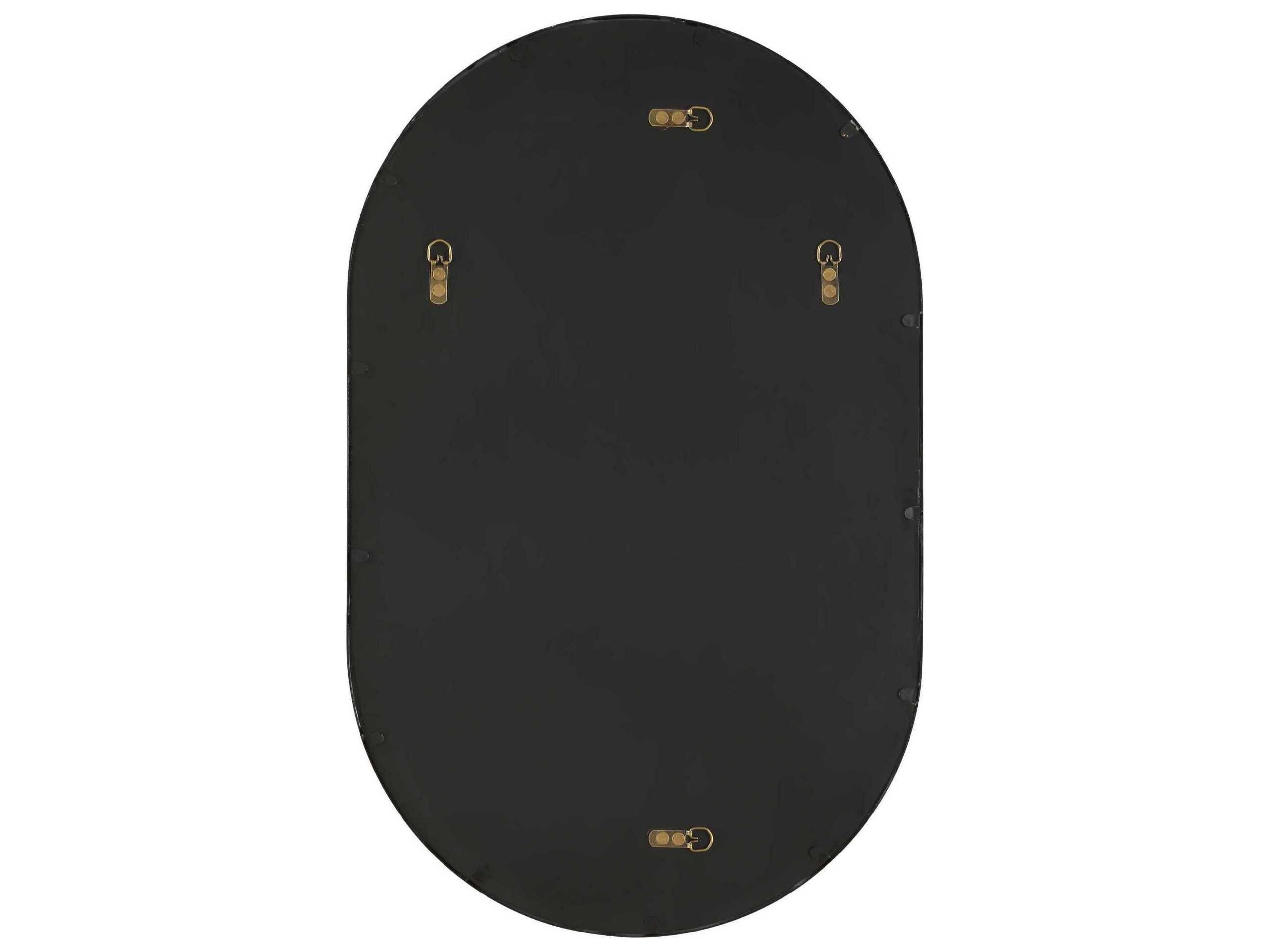 Luxecor Illumination Satin Black Oval Wall Mirror