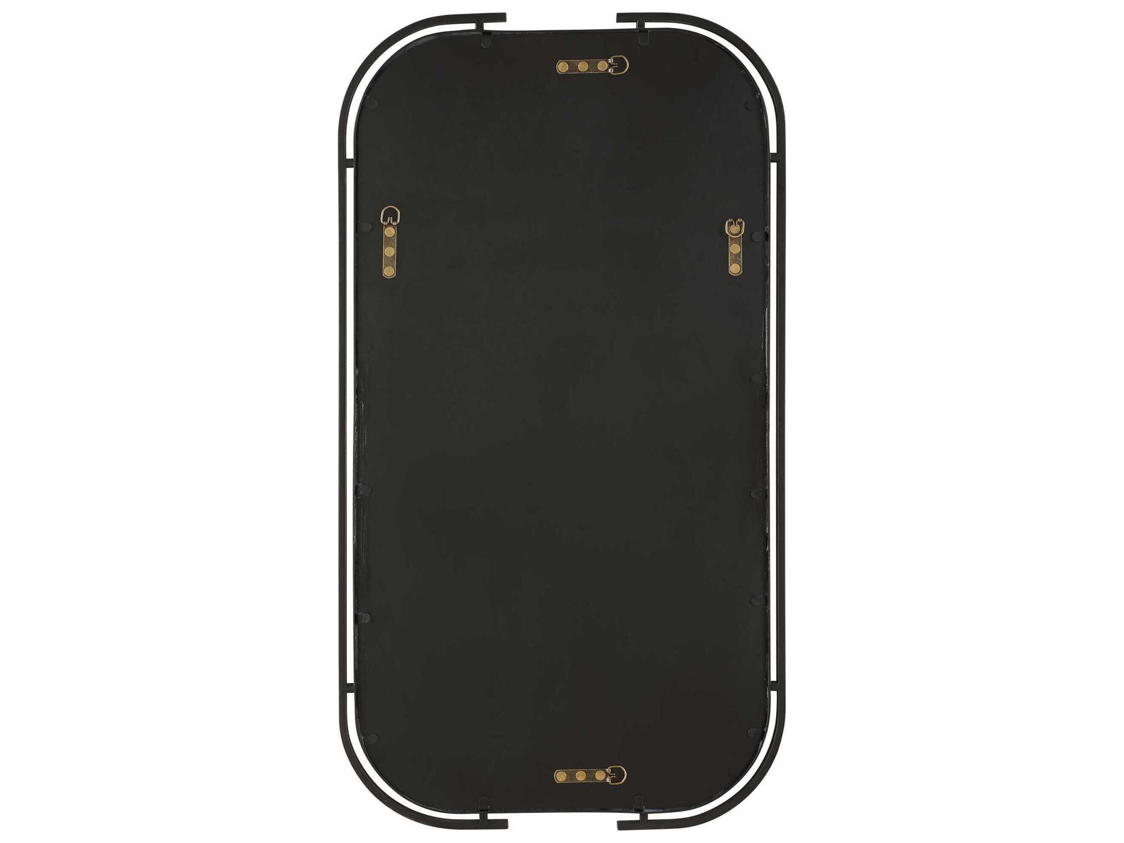 Luxecor Illumination Matte Black Rectangular Wall Mirror