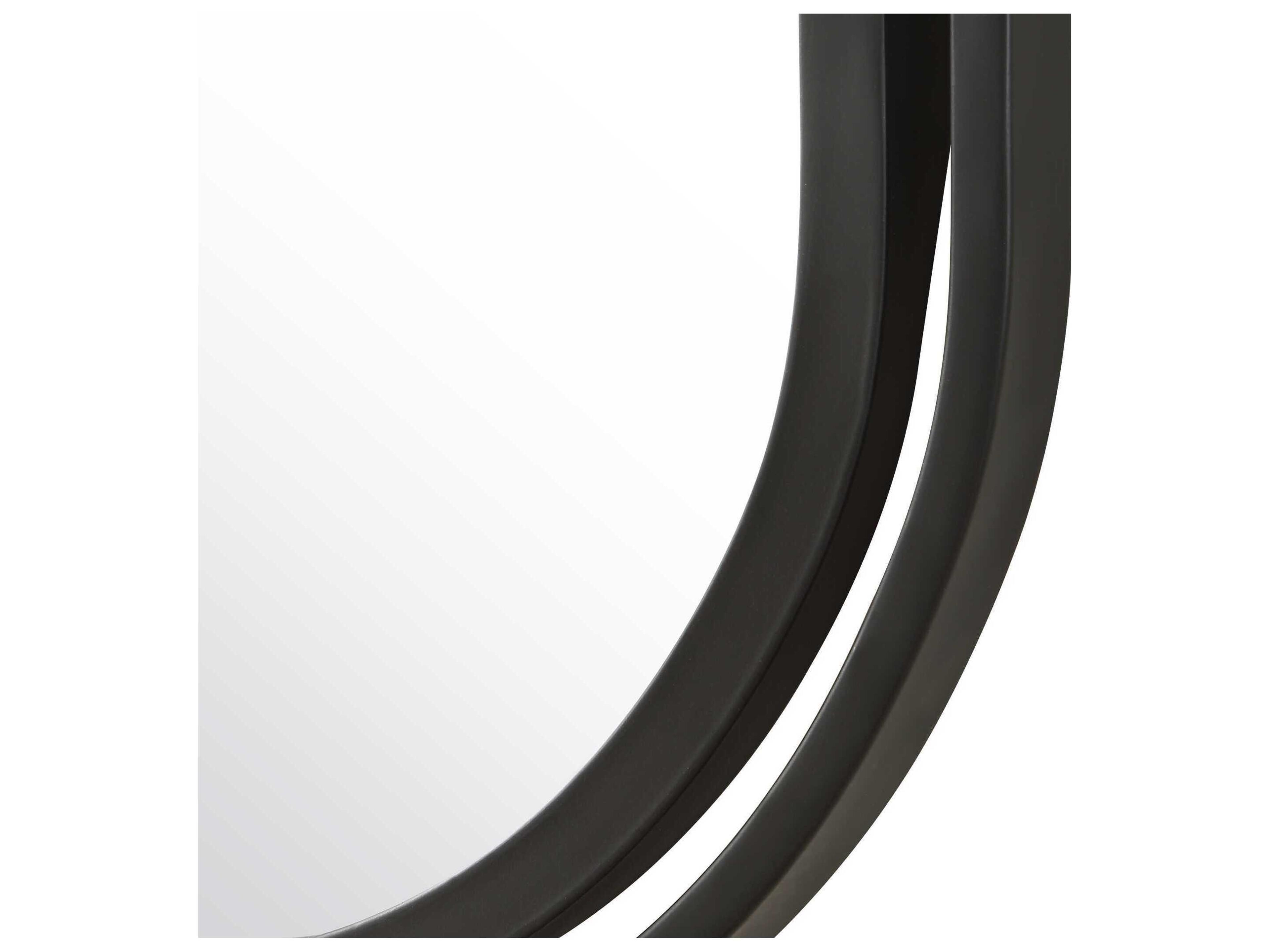 Luxecor Illumination Matte Black Rectangular Wall Mirror