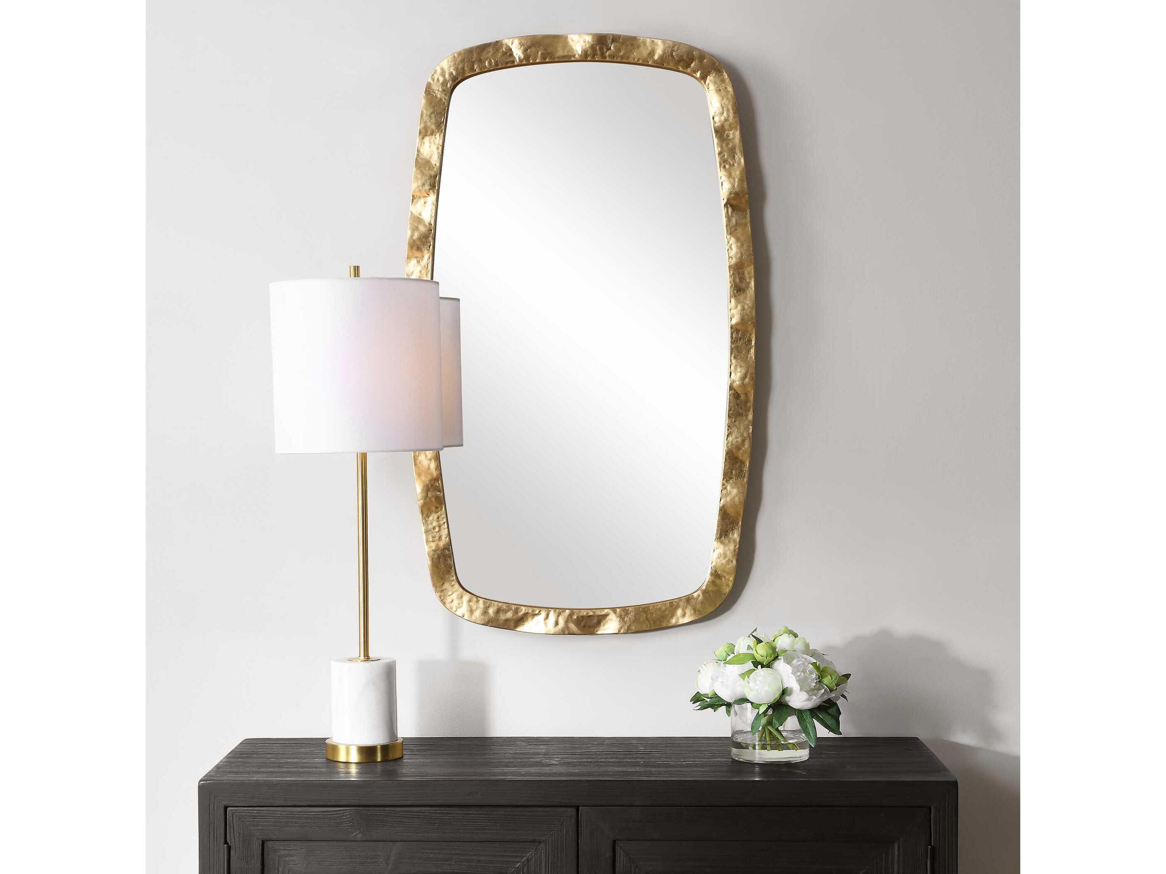 Luxecor Illumination Gold Leaf Rectangular Wall Mirror