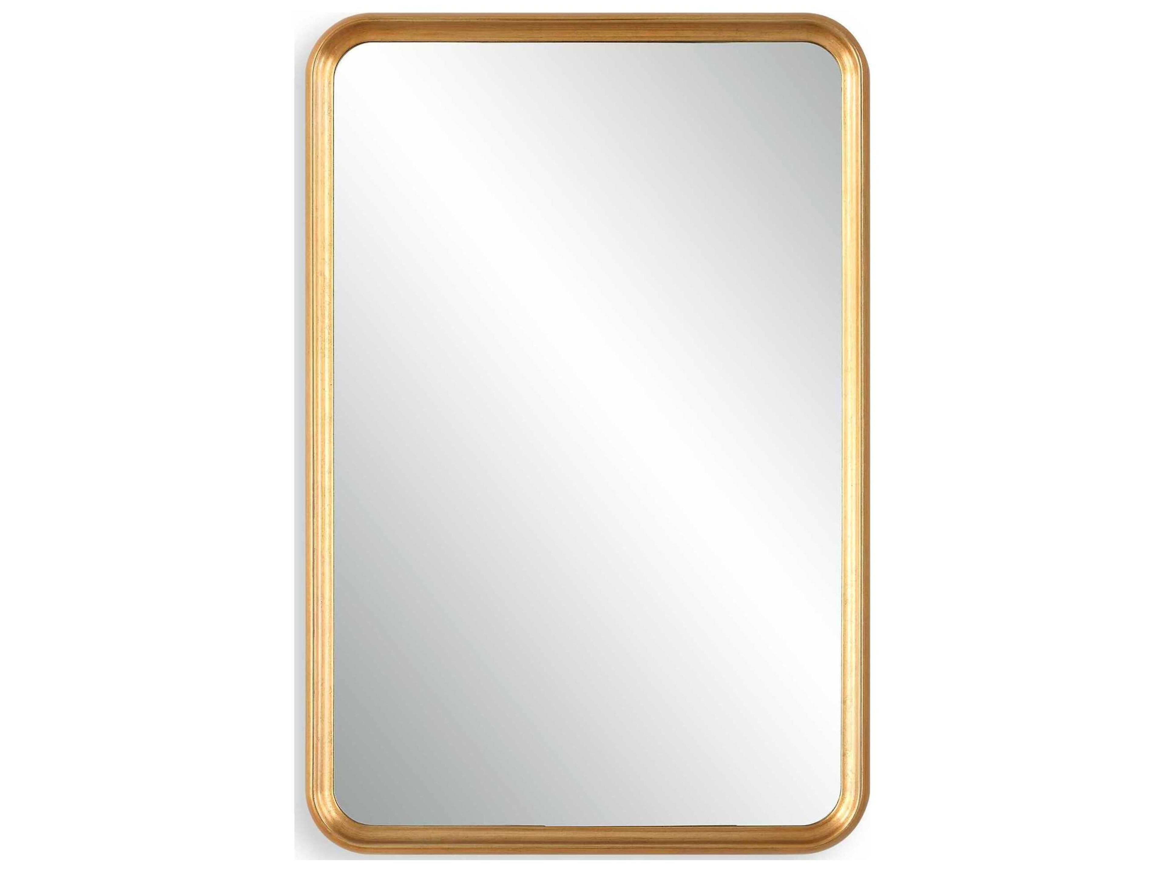 Illumination Champagne Gold Leaf Rectangular Wall Mirror