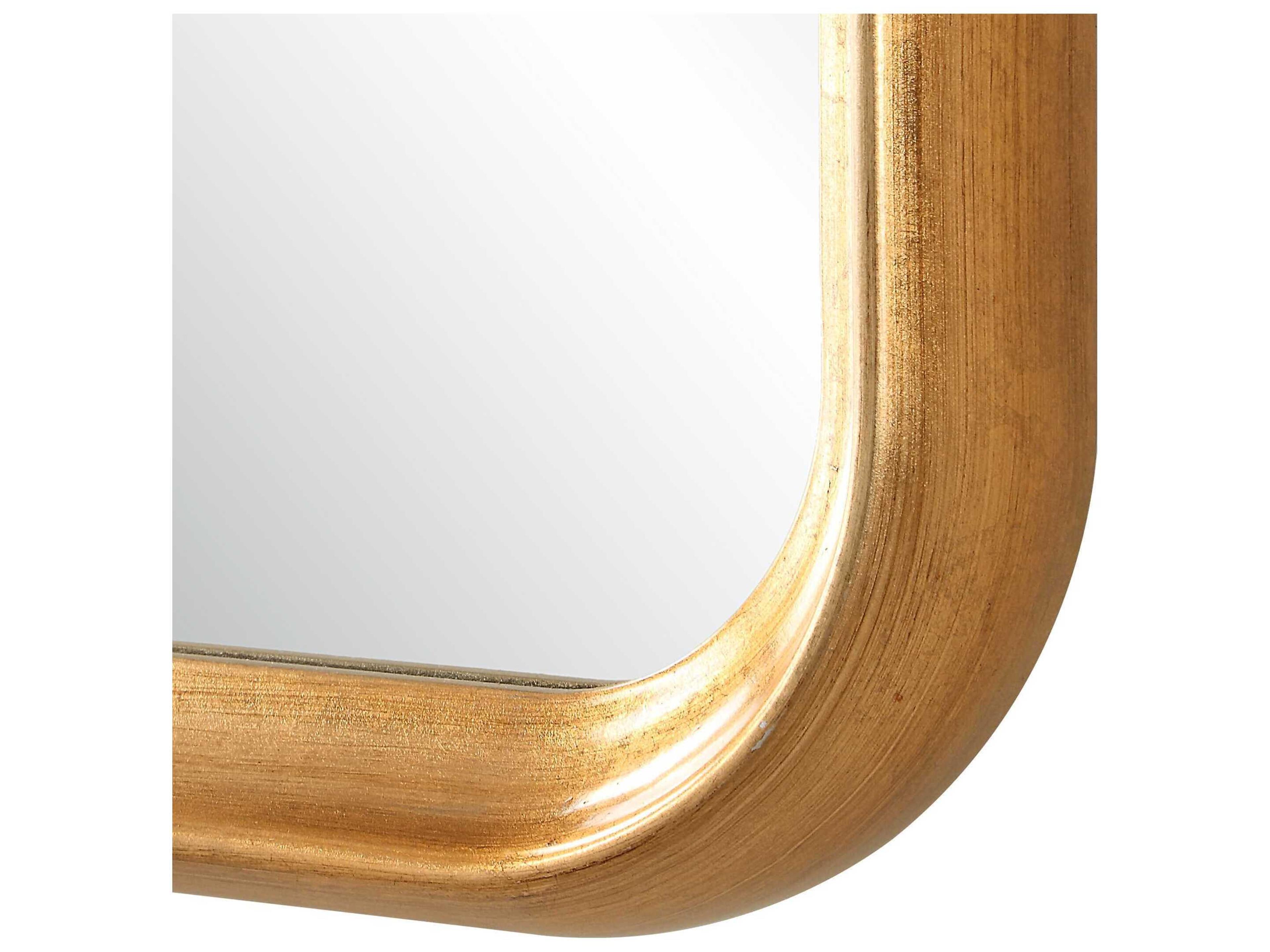 Luxecor Illumination Champagne Gold Leaf Rectangular Wall Mirror