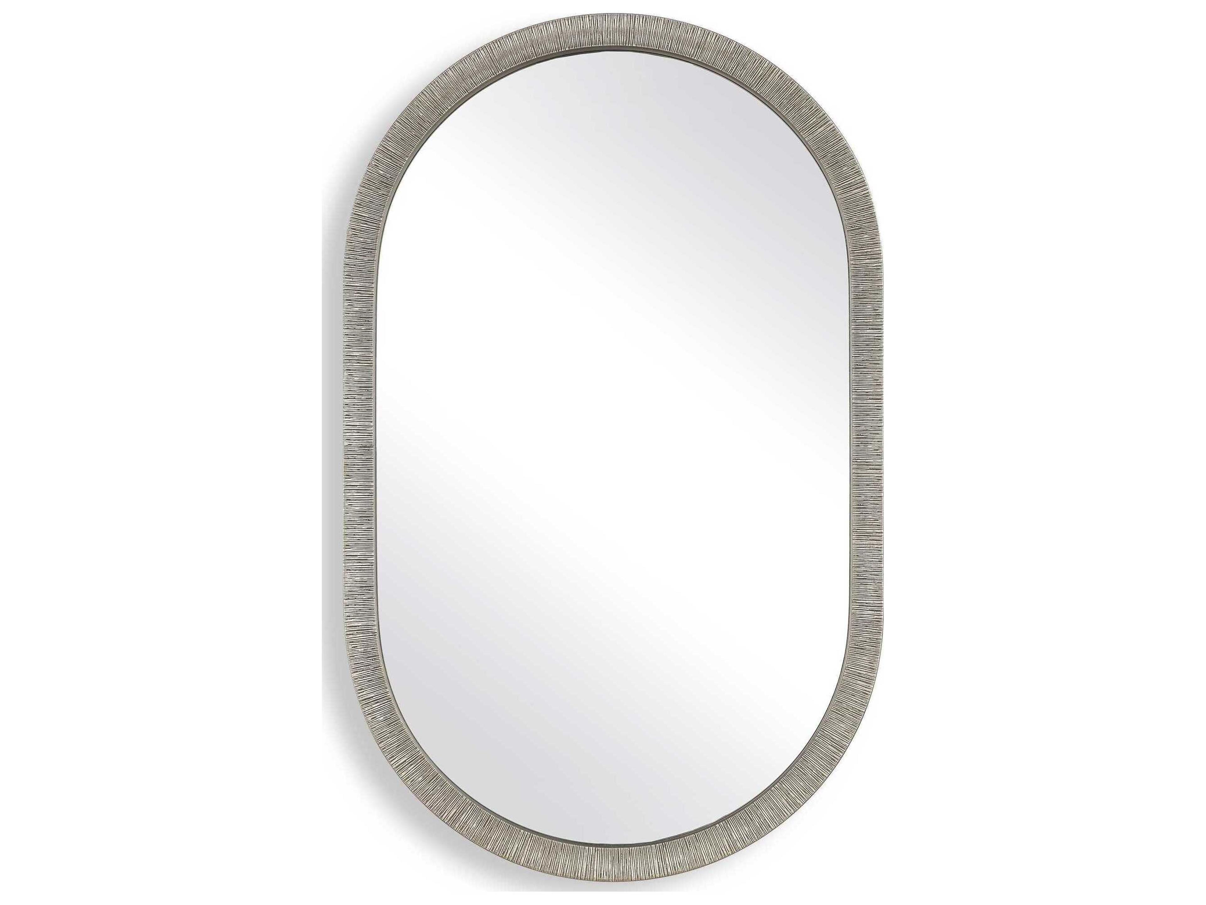 Illumination Silver Black Oval Wall Mirror