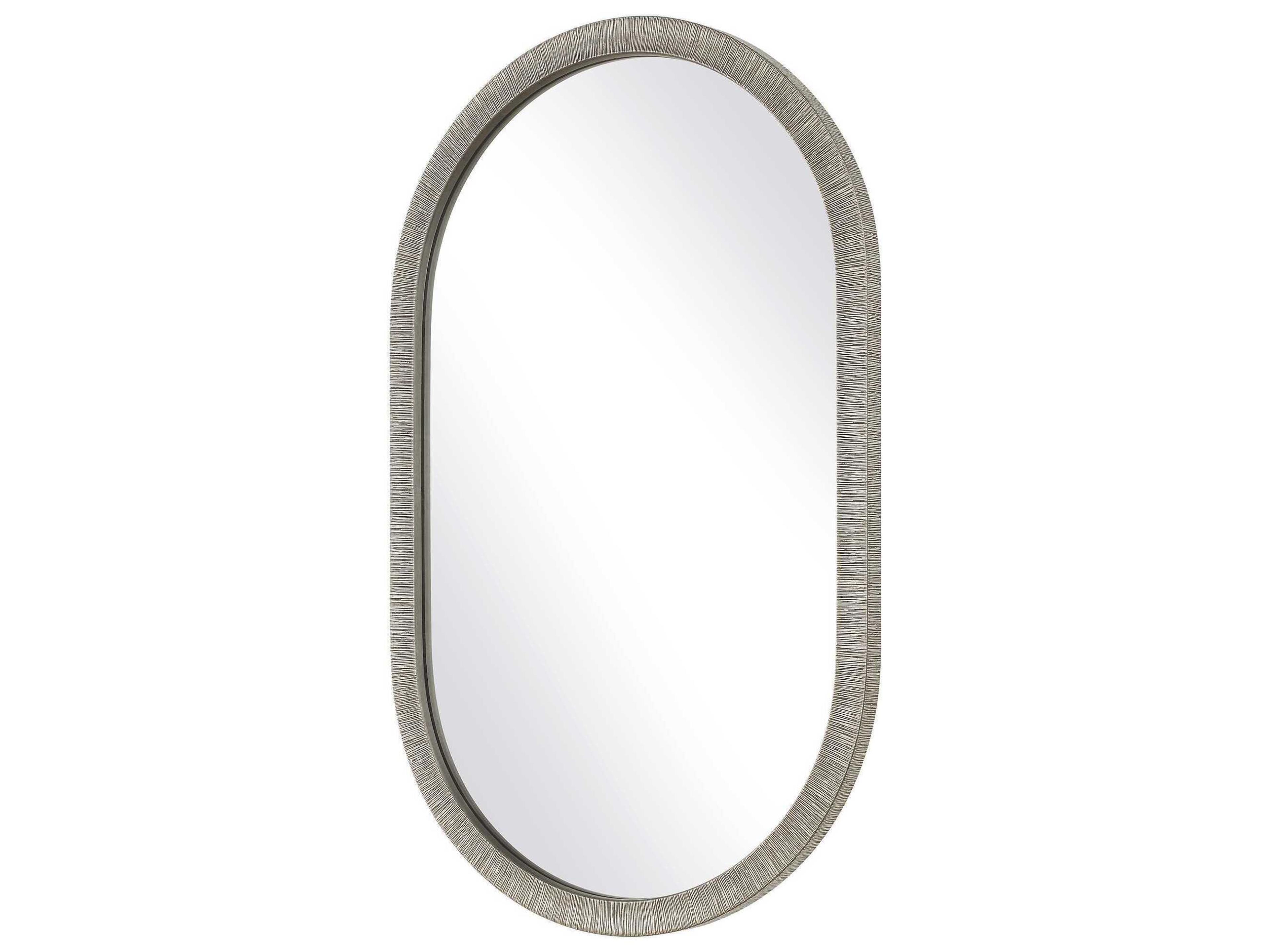 Luxecor Illumination Silver Black Oval Wall Mirror