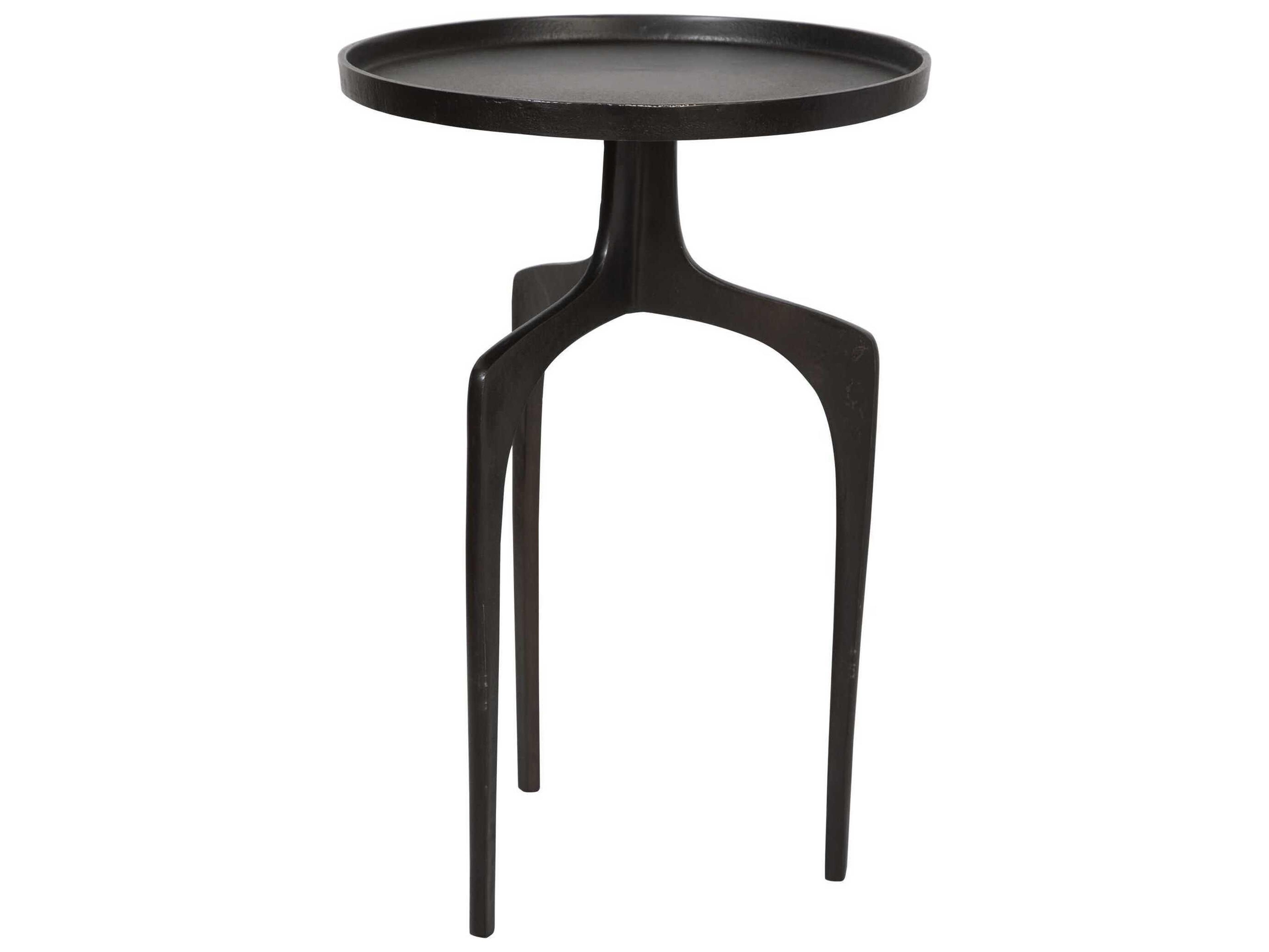 Luxecor Illumination Round Metal Dark Brown End Table