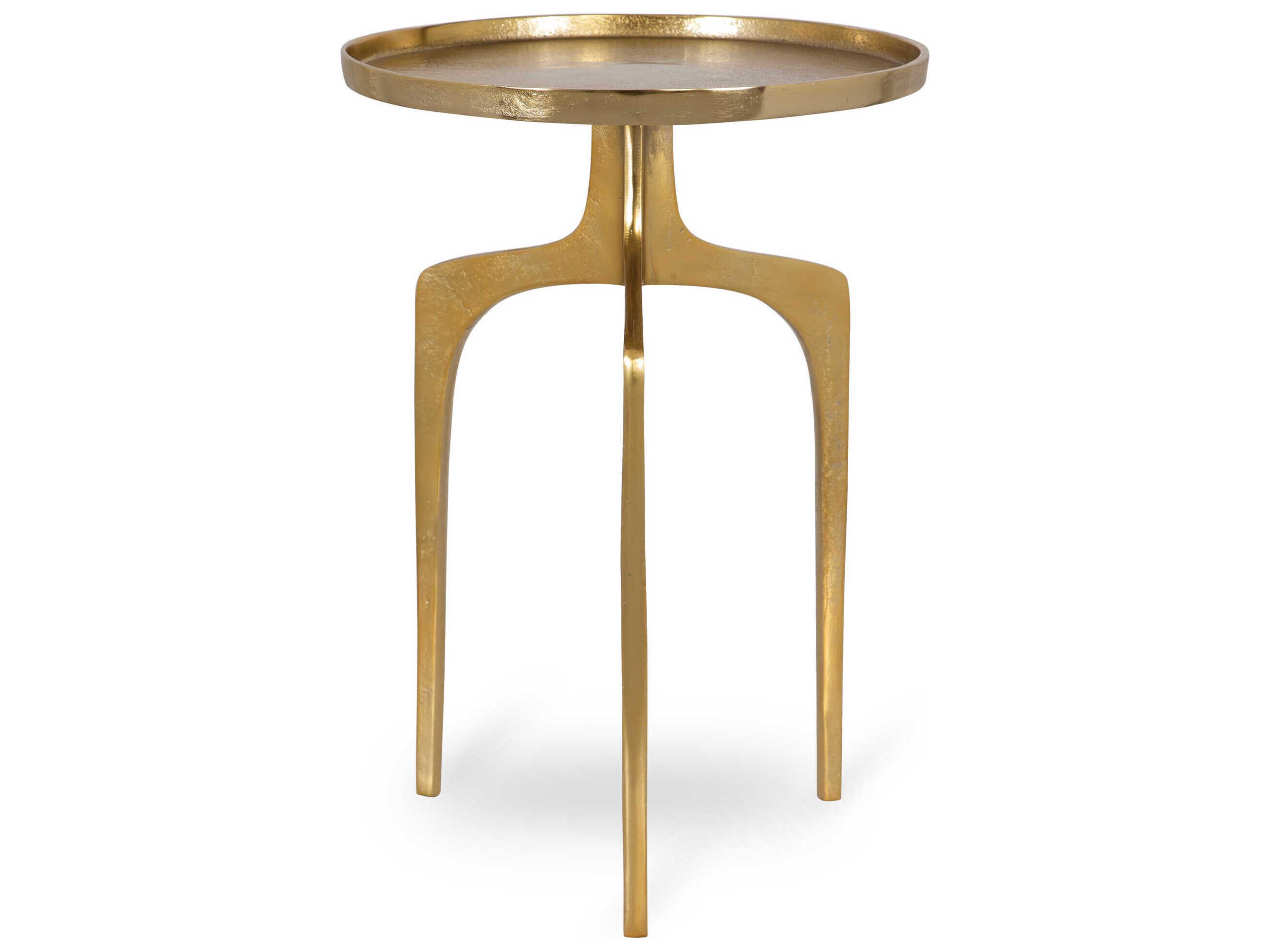 Luxecor Illumination Round Metal Soft Gold End Table