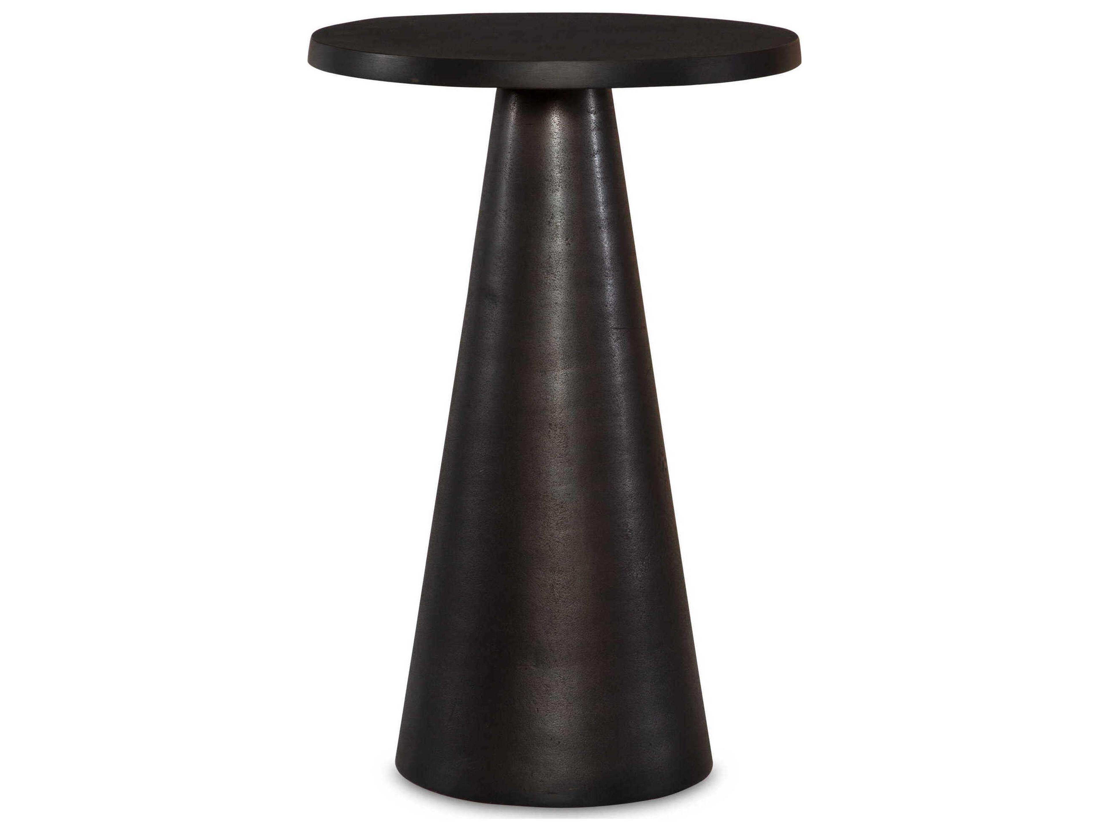 Illumination Round Metal Dark Bronze End Table
