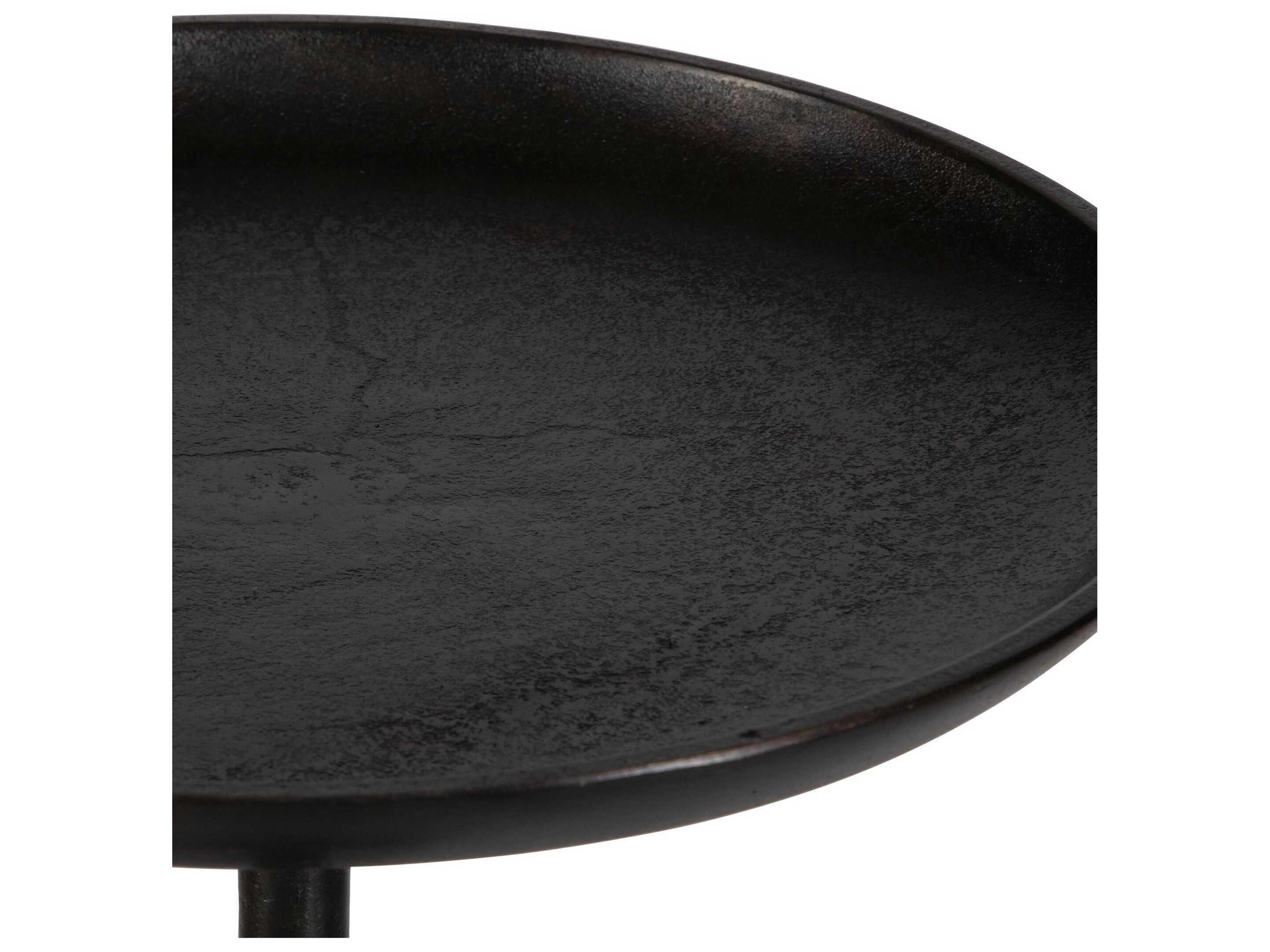 Luxecor Illumination Round Metal Raw Dark Brown End Table