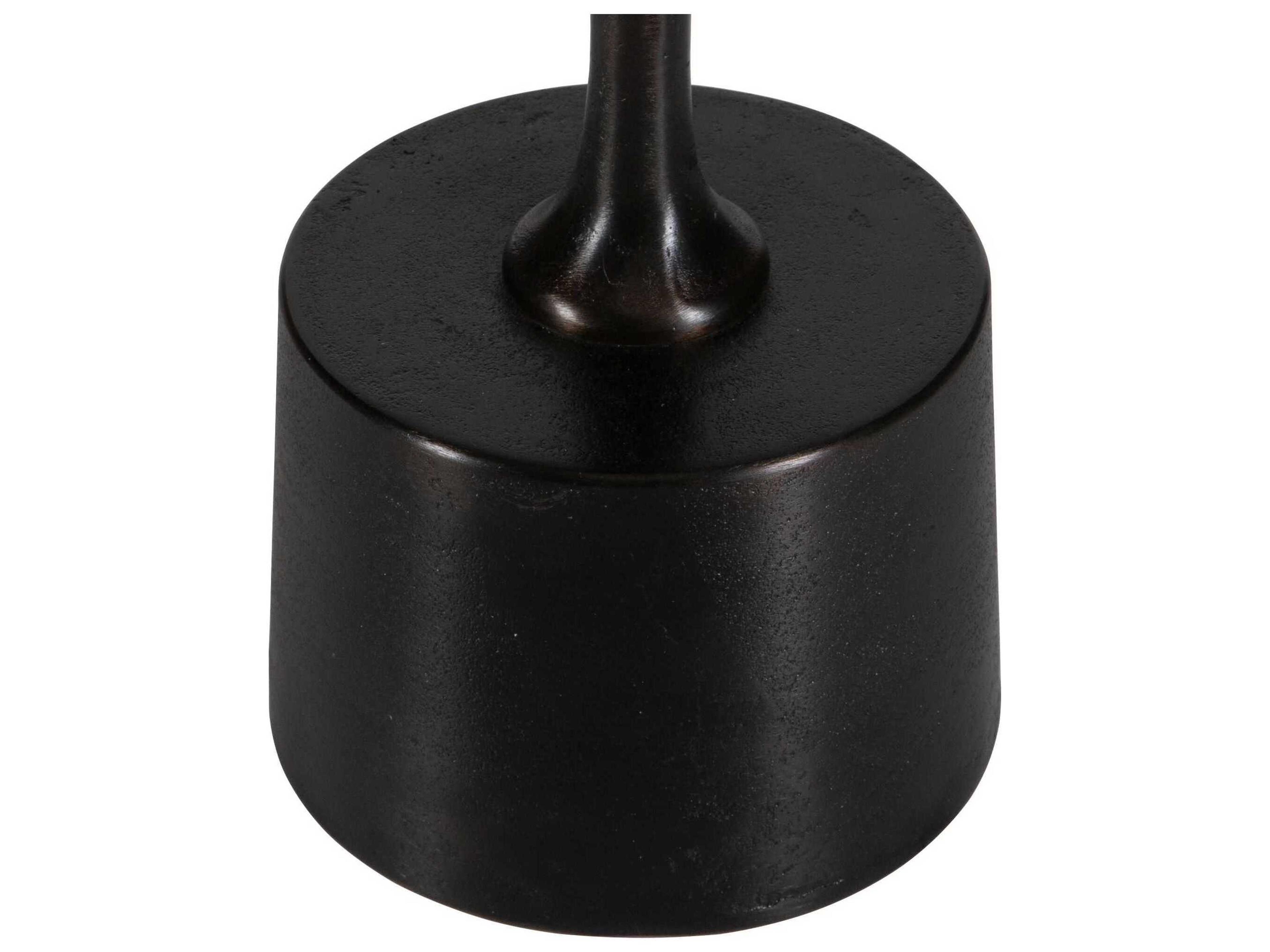 Luxecor Illumination Round Metal Raw Dark Brown End Table