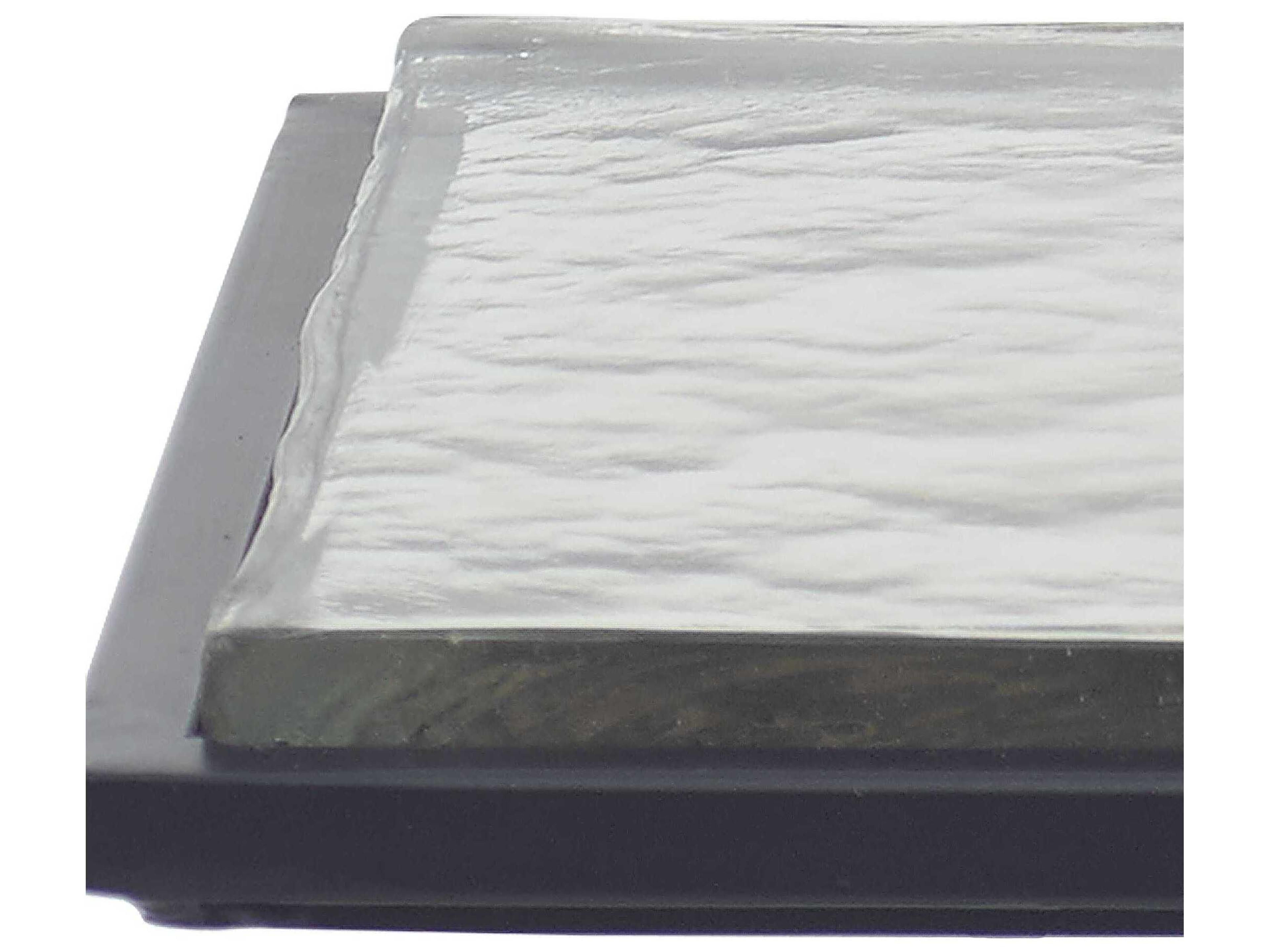 Luxecor Illumination Rectangular Glass Black End Table