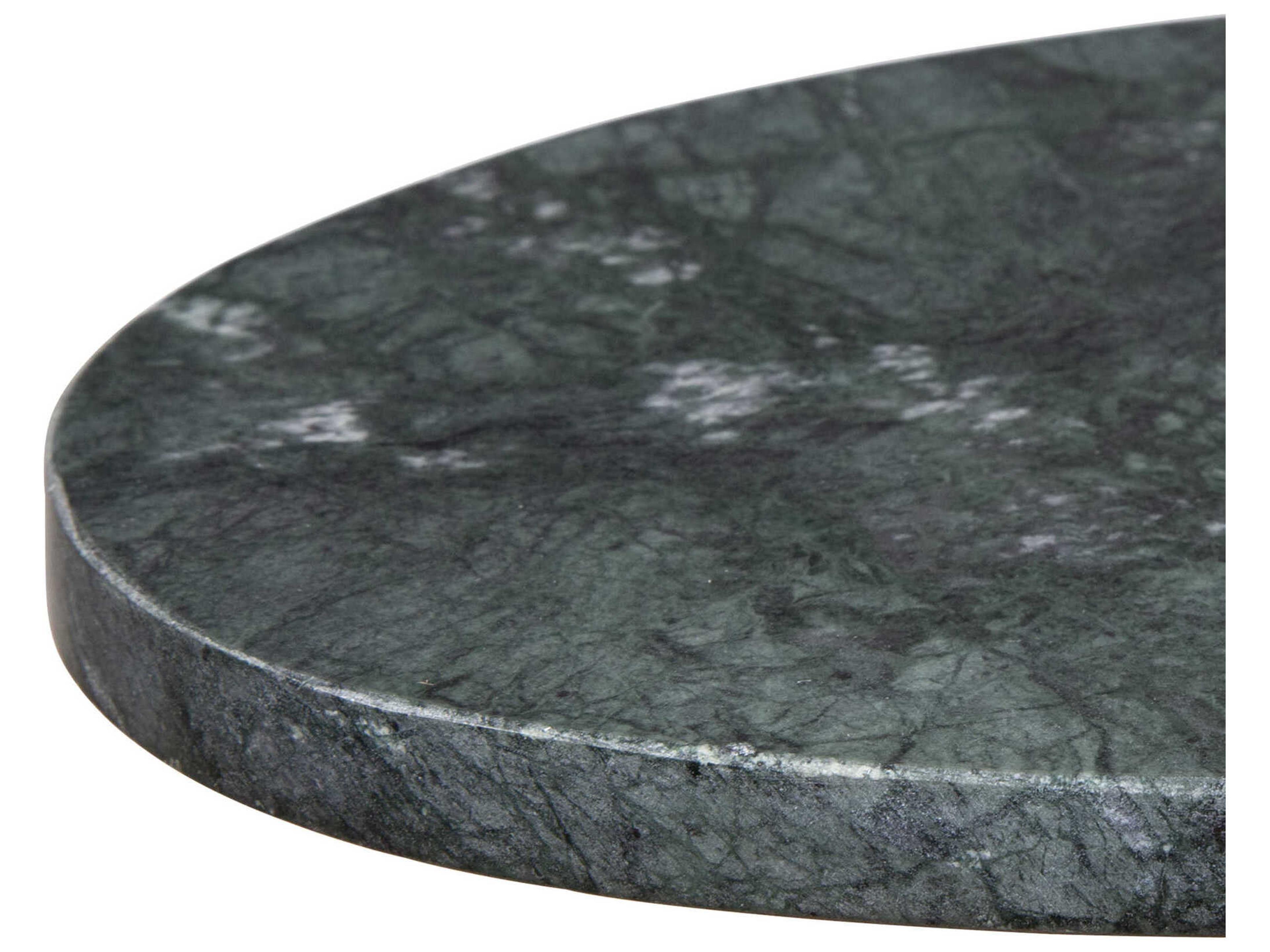 Luxecor Illumination Round Marble Antique Brass End Table