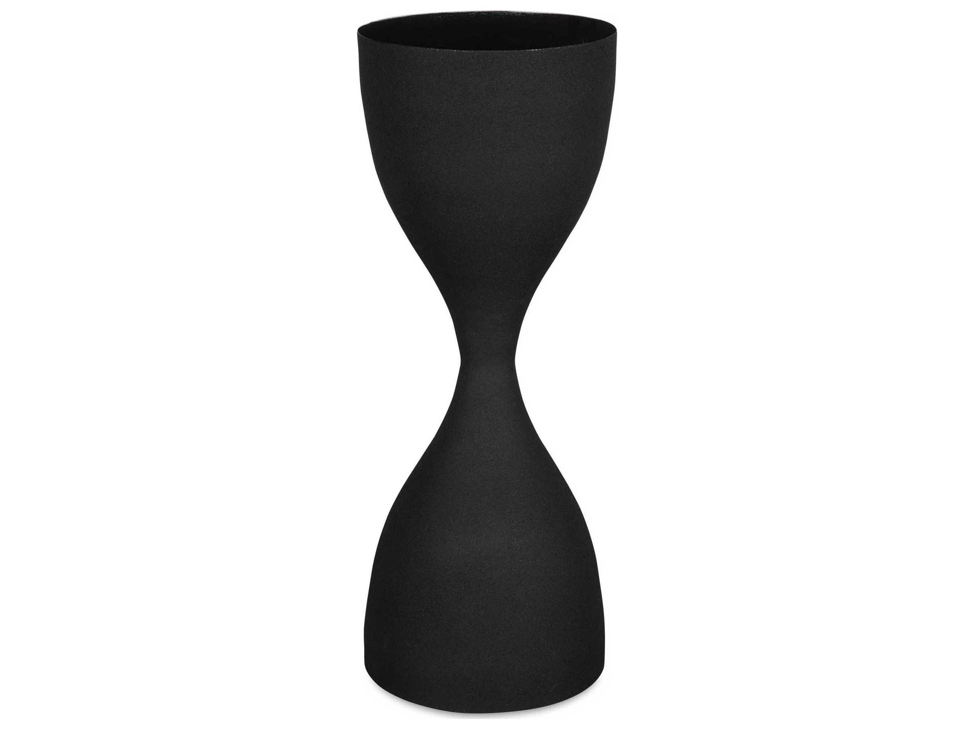 Luxecor Illumination Round Metal Snadpaper Black End Table