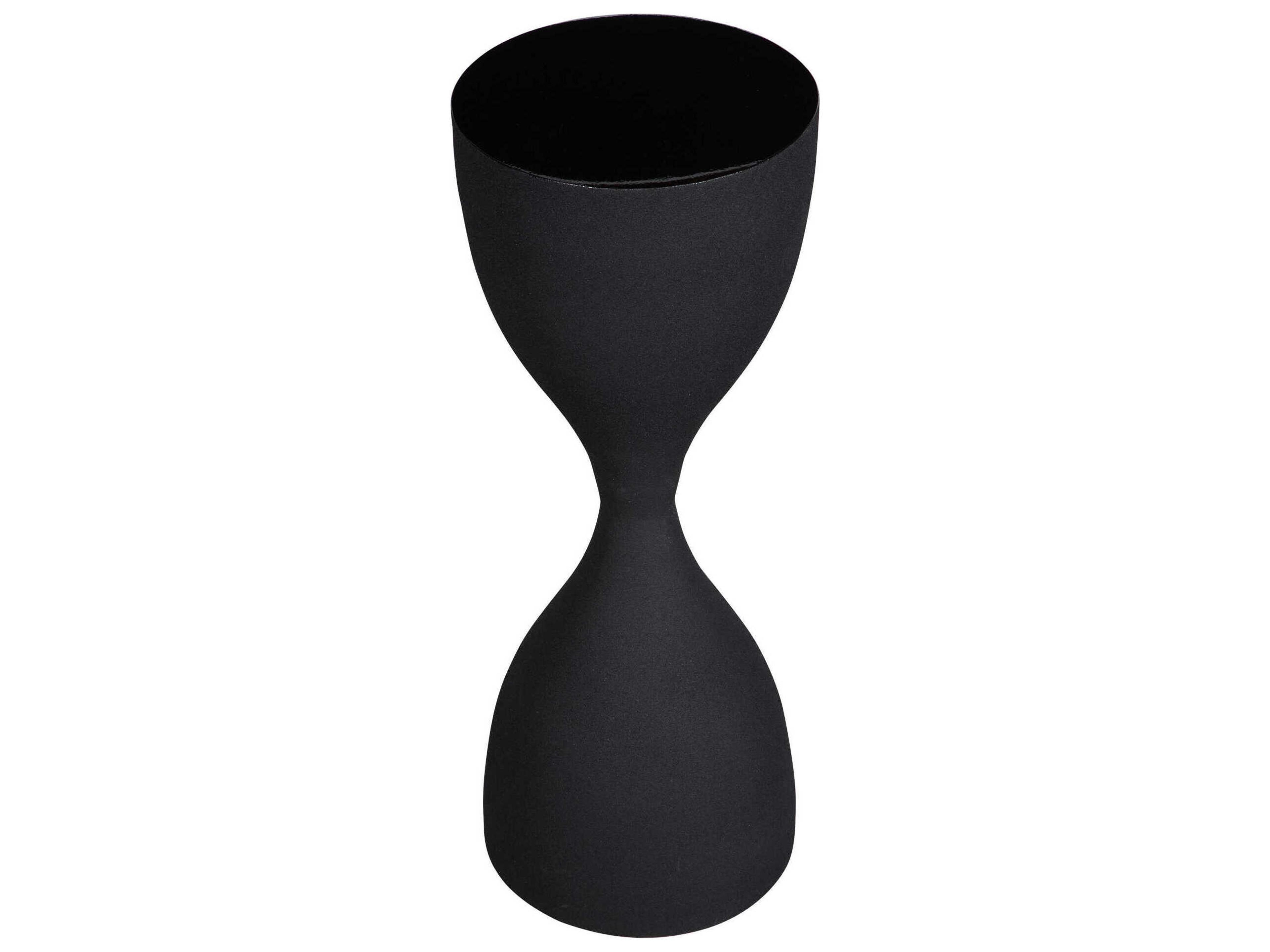 Luxecor Illumination Round Metal Snadpaper Black End Table