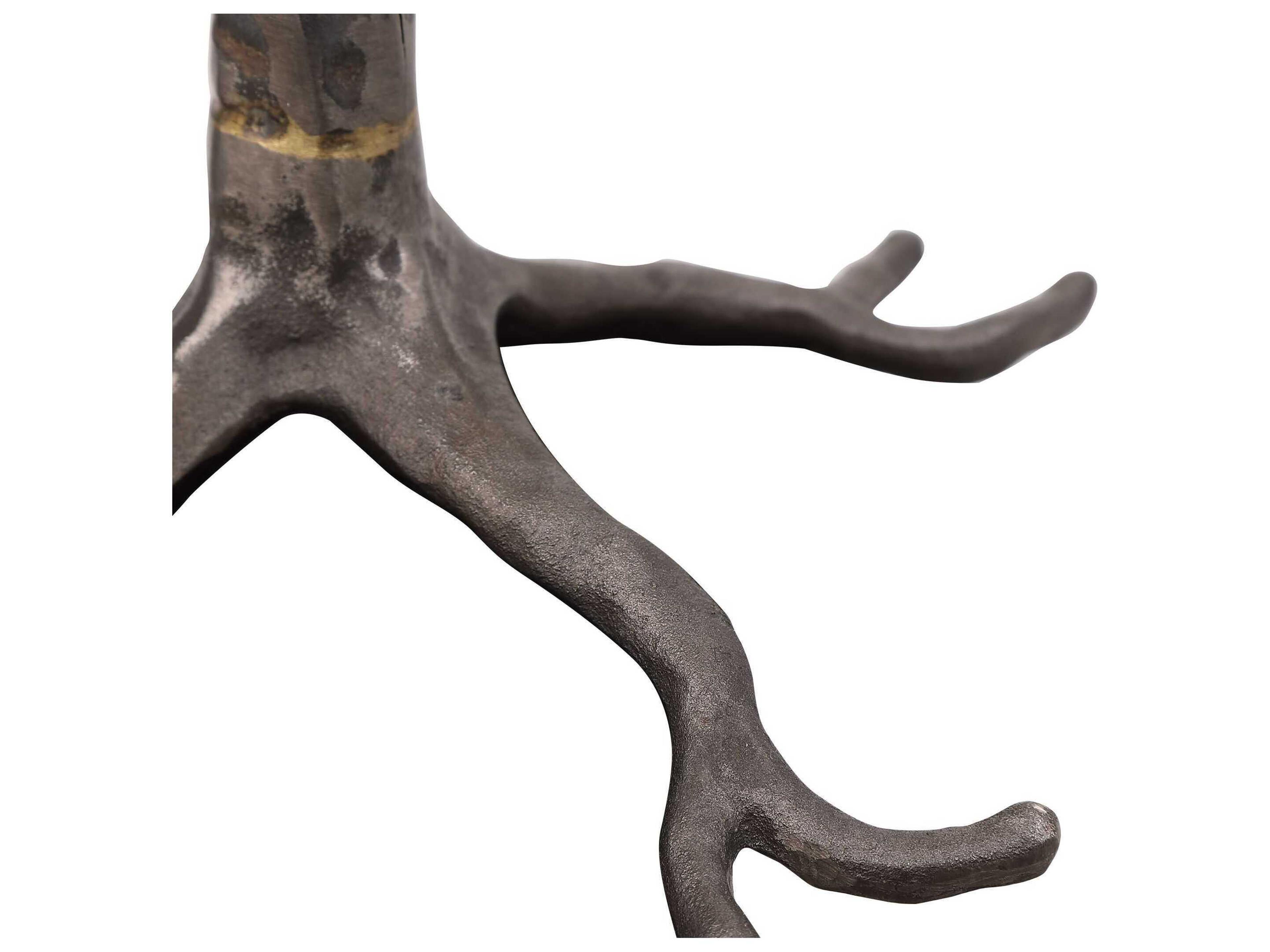 Luxecor Illumination Dark Gunmetal Gold Round Drum Hardback Buffet Lamp