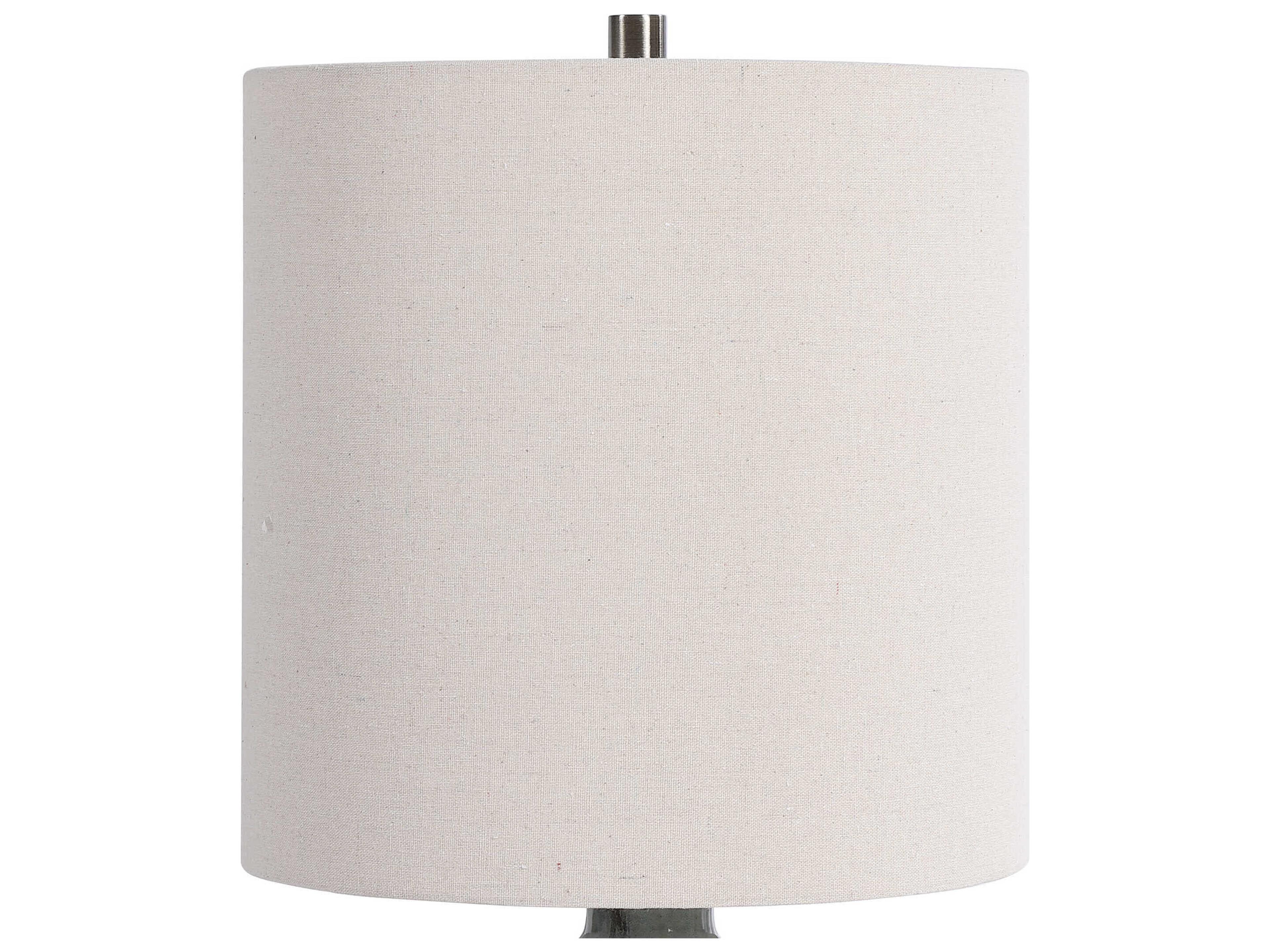 Luxecor Illumination Rust Aqua Round Drum Hardback Blue Buffet Lamp