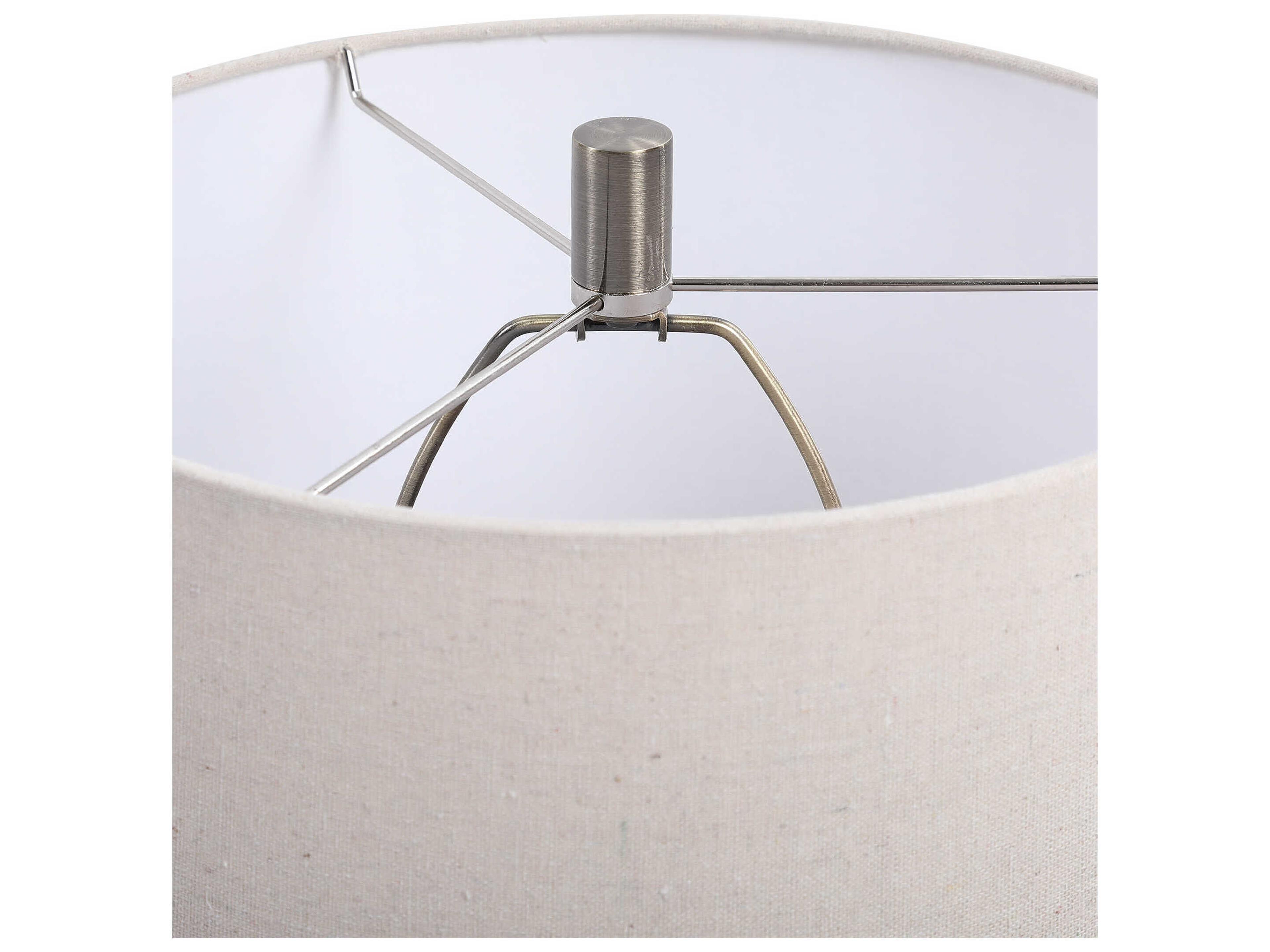 Luxecor Illumination Rust Aqua Round Drum Hardback Blue Buffet Lamp