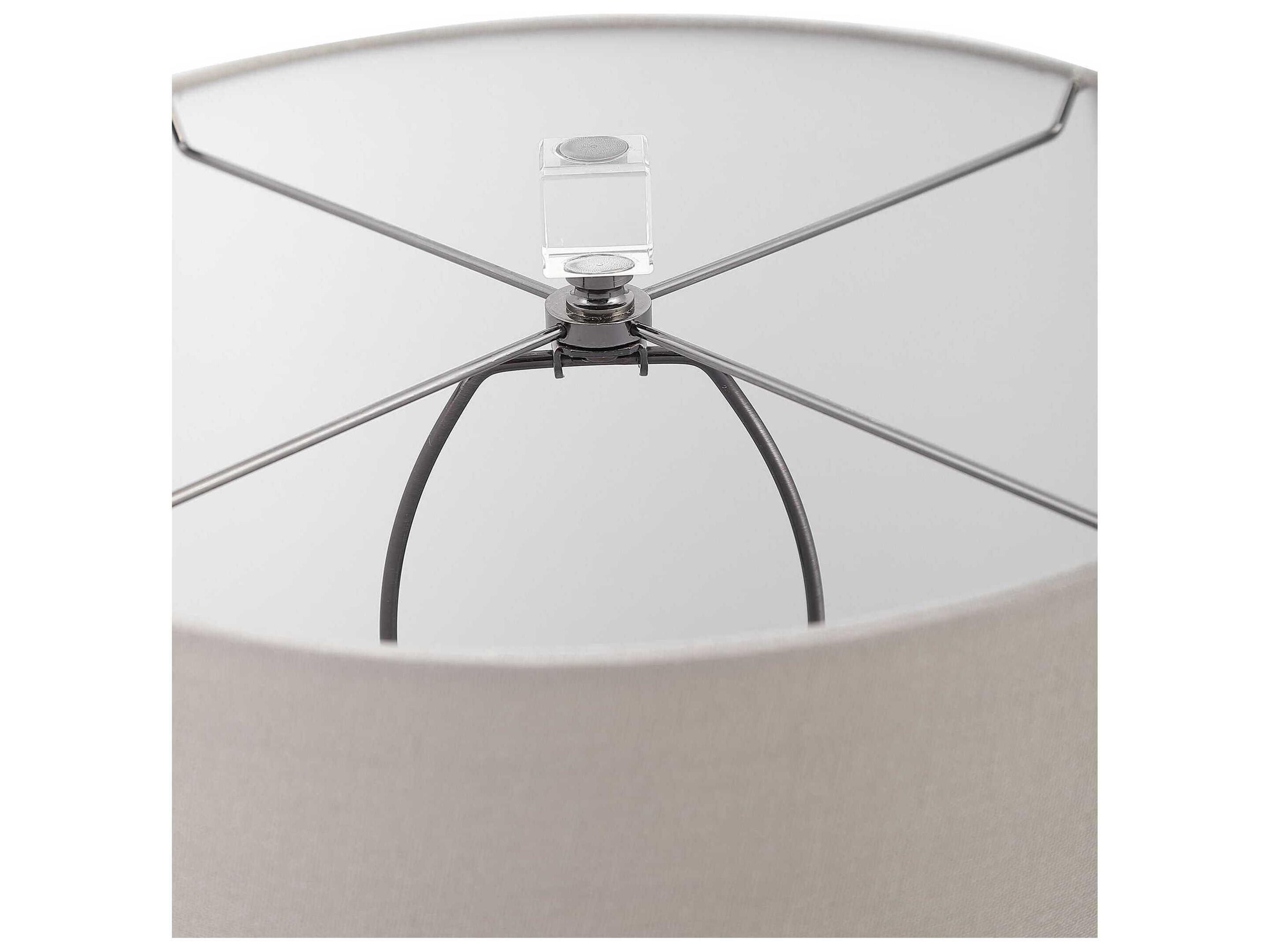 Luxecor Illumination Dark Antique Nickel Round Hardback Buffet Lamp