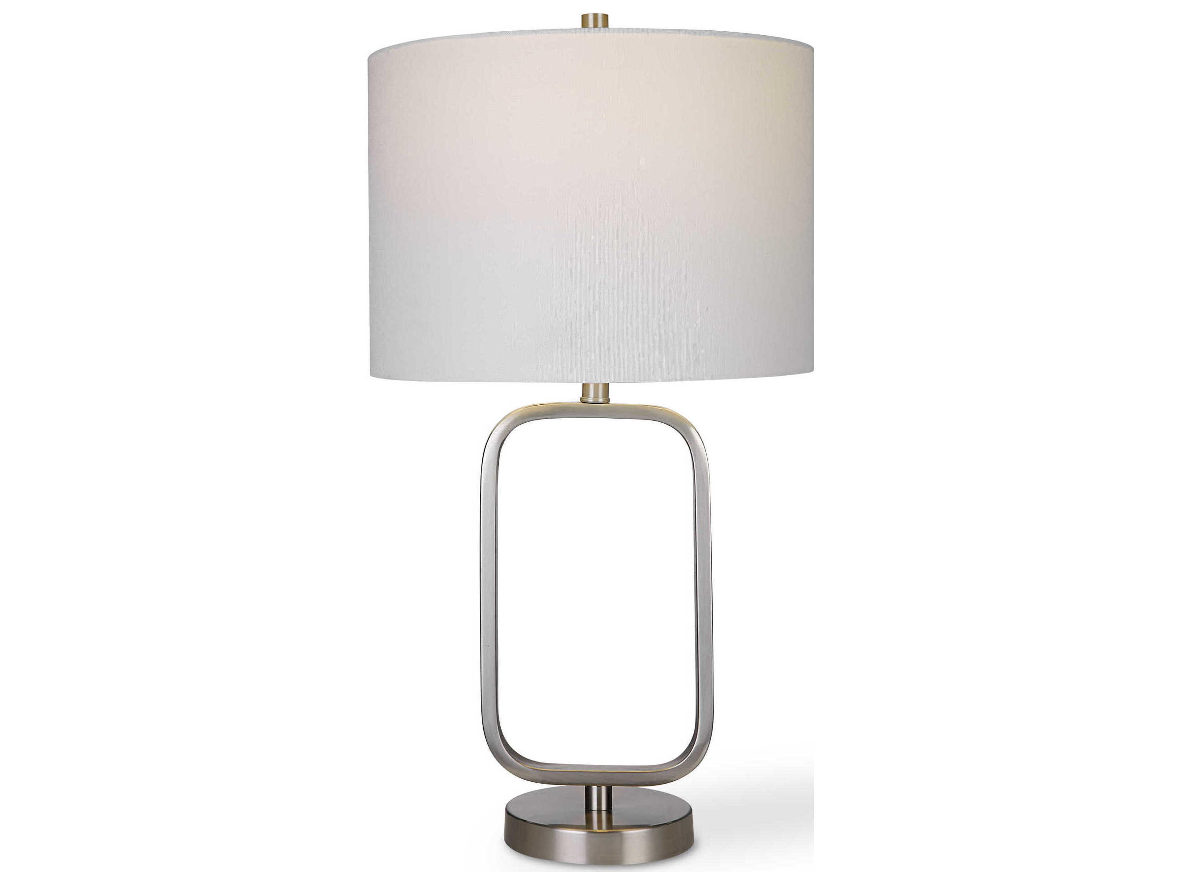 Luxecor Illumination Brushed Nickel Round Hardback Buffet Lamp