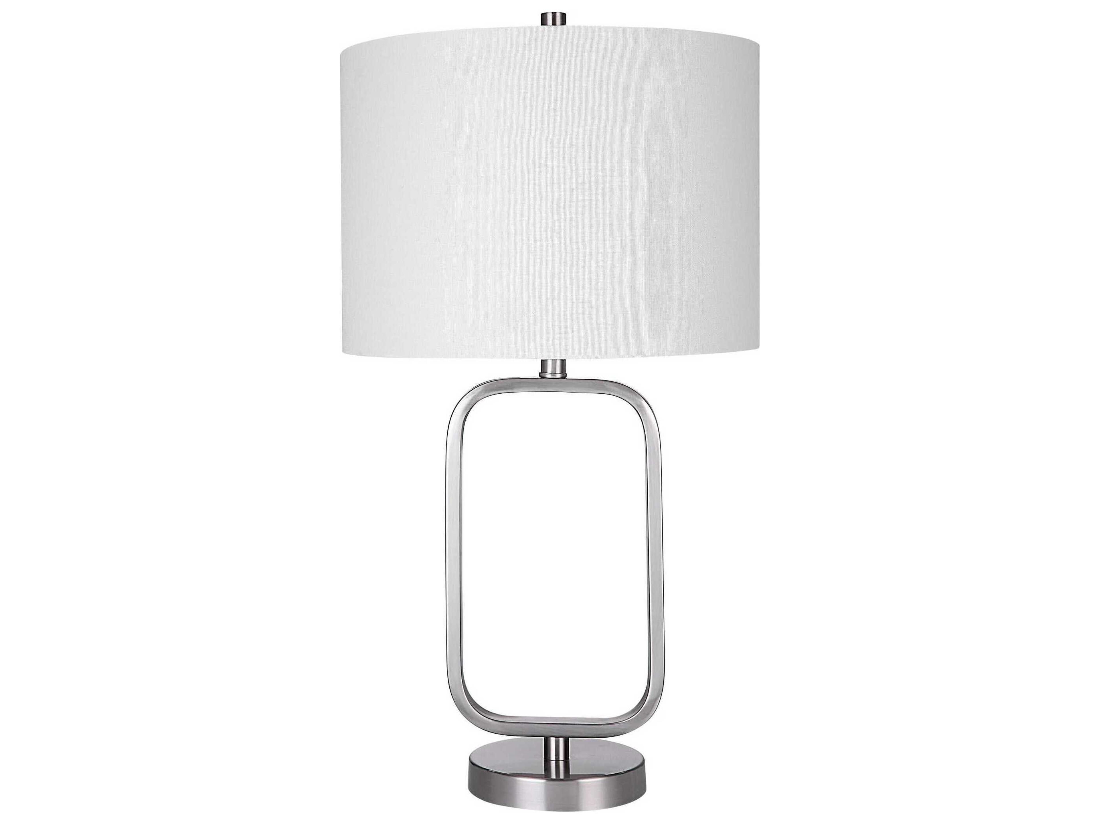 Luxecor Illumination Brushed Nickel Round Hardback Buffet Lamp