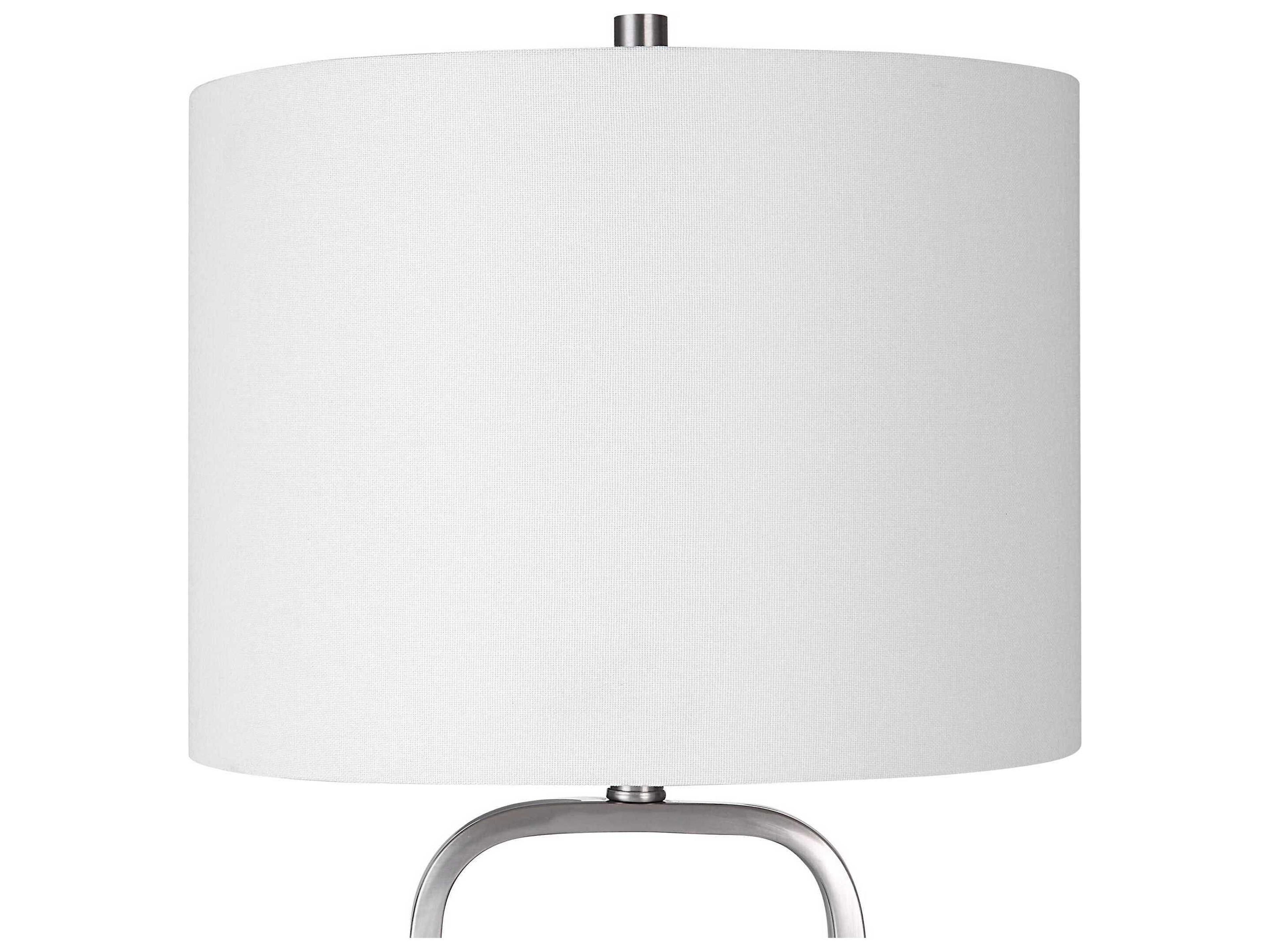 Luxecor Illumination Brushed Nickel Round Hardback Buffet Lamp