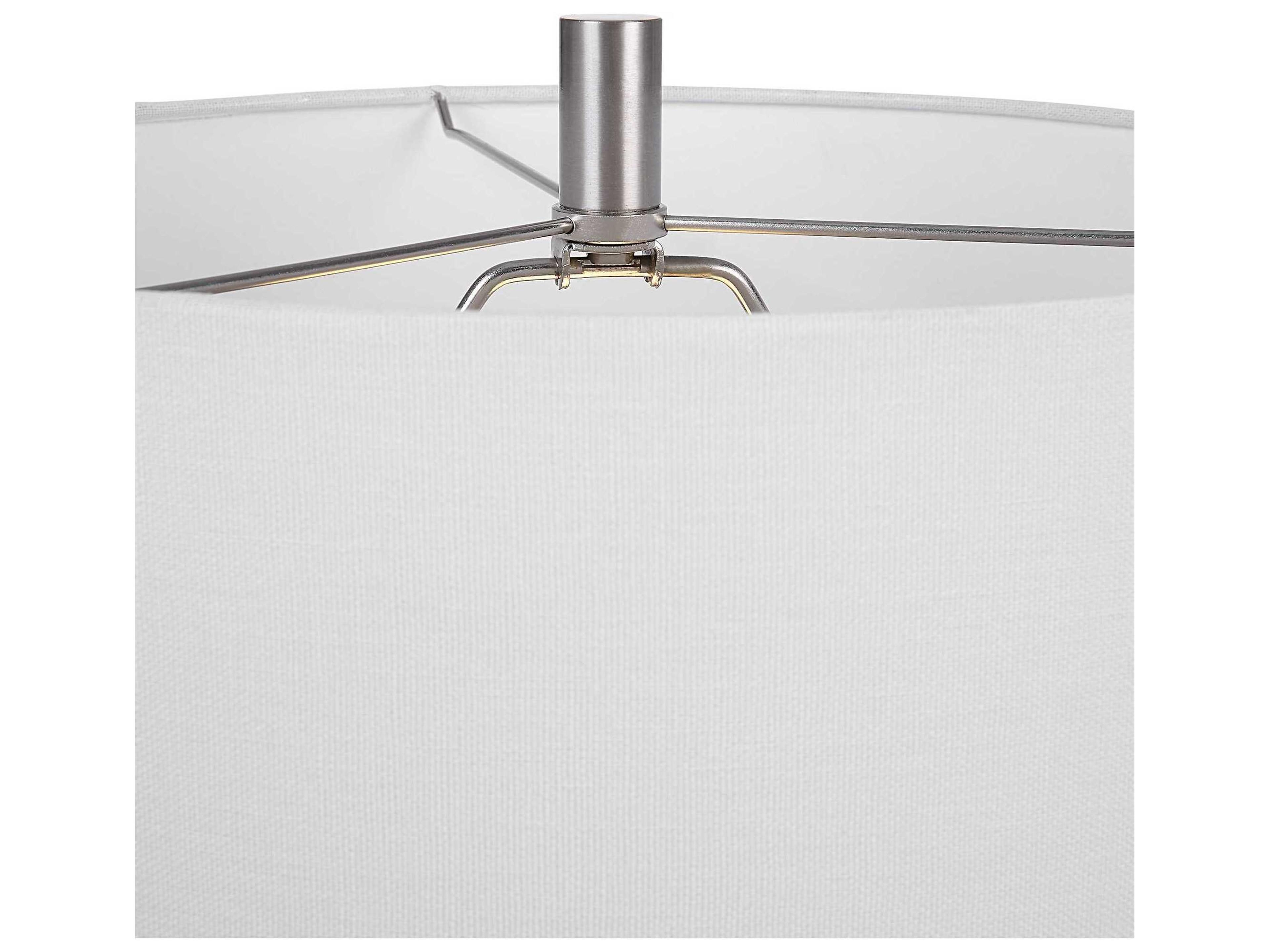 Luxecor Illumination Brushed Nickel Round Hardback Buffet Lamp