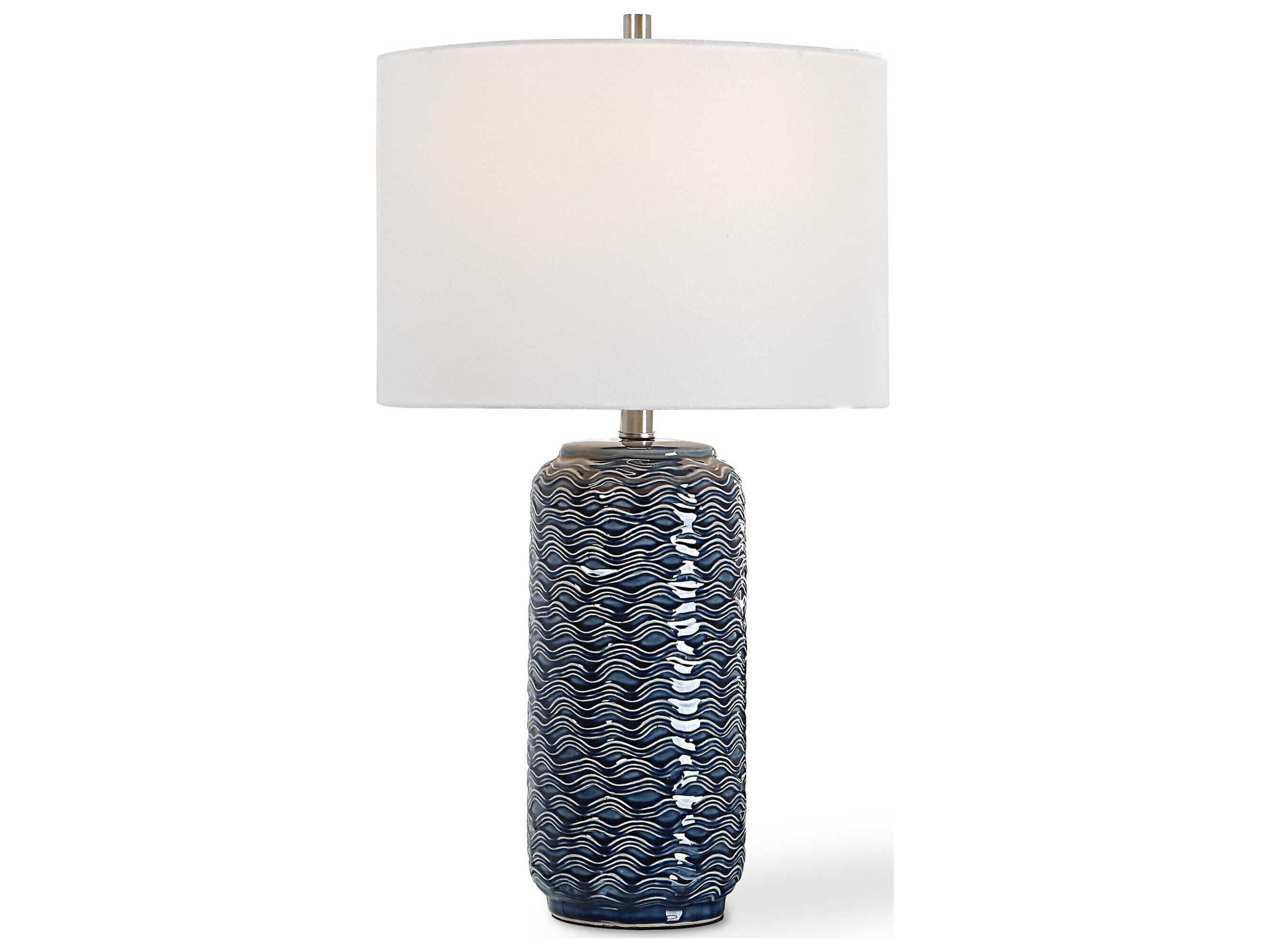 Luxecor Illumination Blue Round Hardback Buffet Lamp
