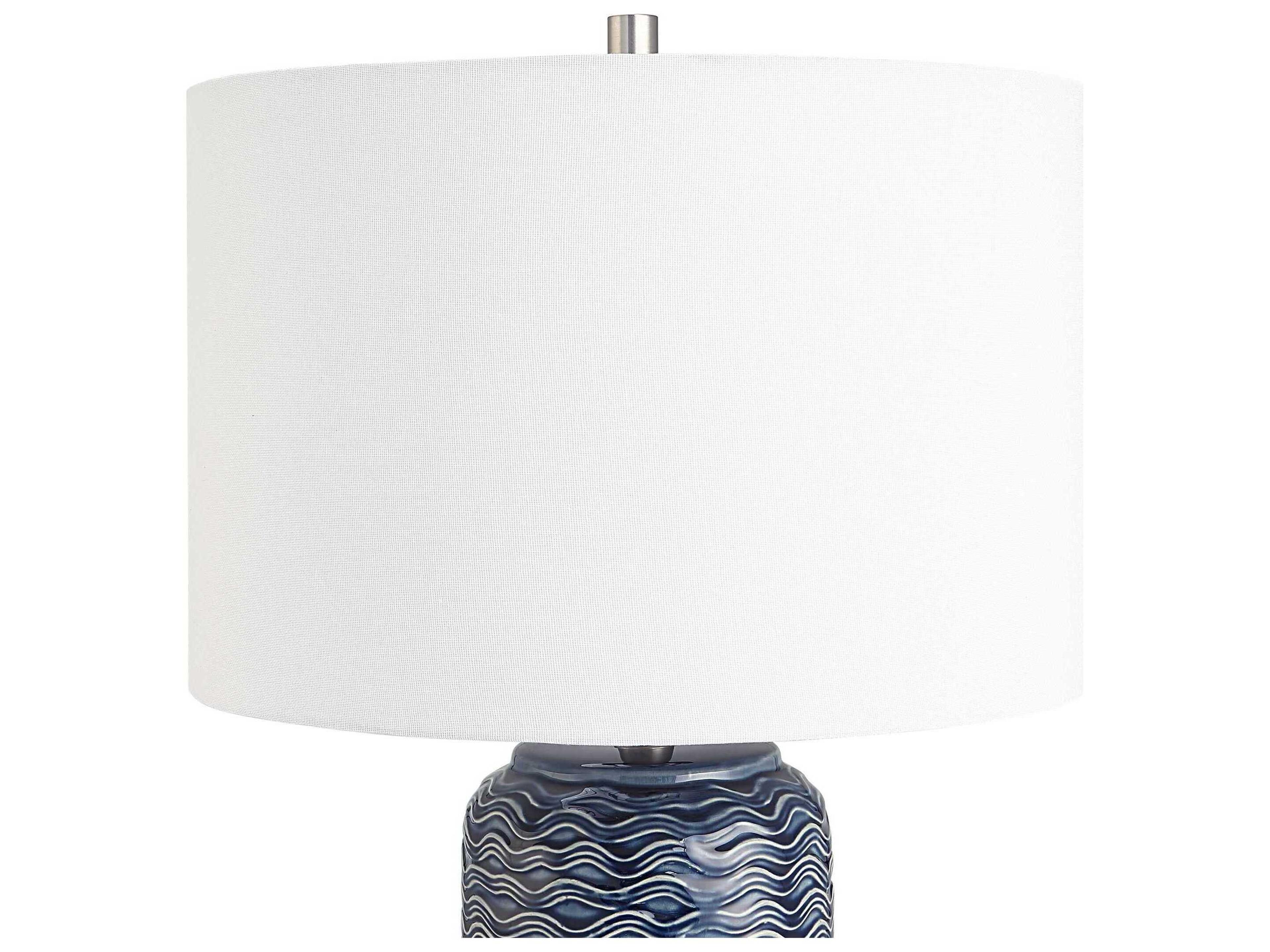 Luxecor Illumination Blue Round Hardback Buffet Lamp