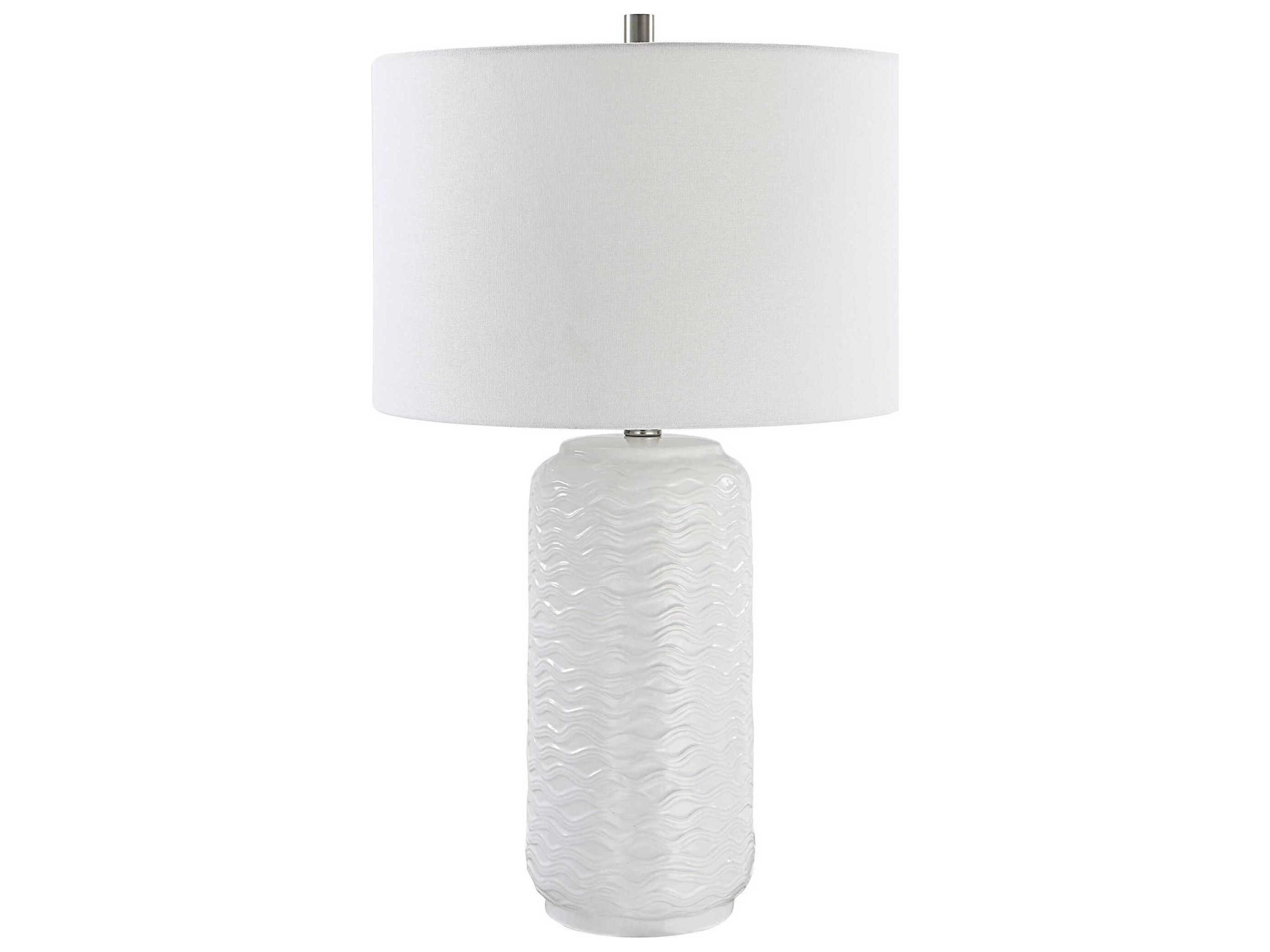 Luxecor Illumination White Round Hardback Buffet Lamp