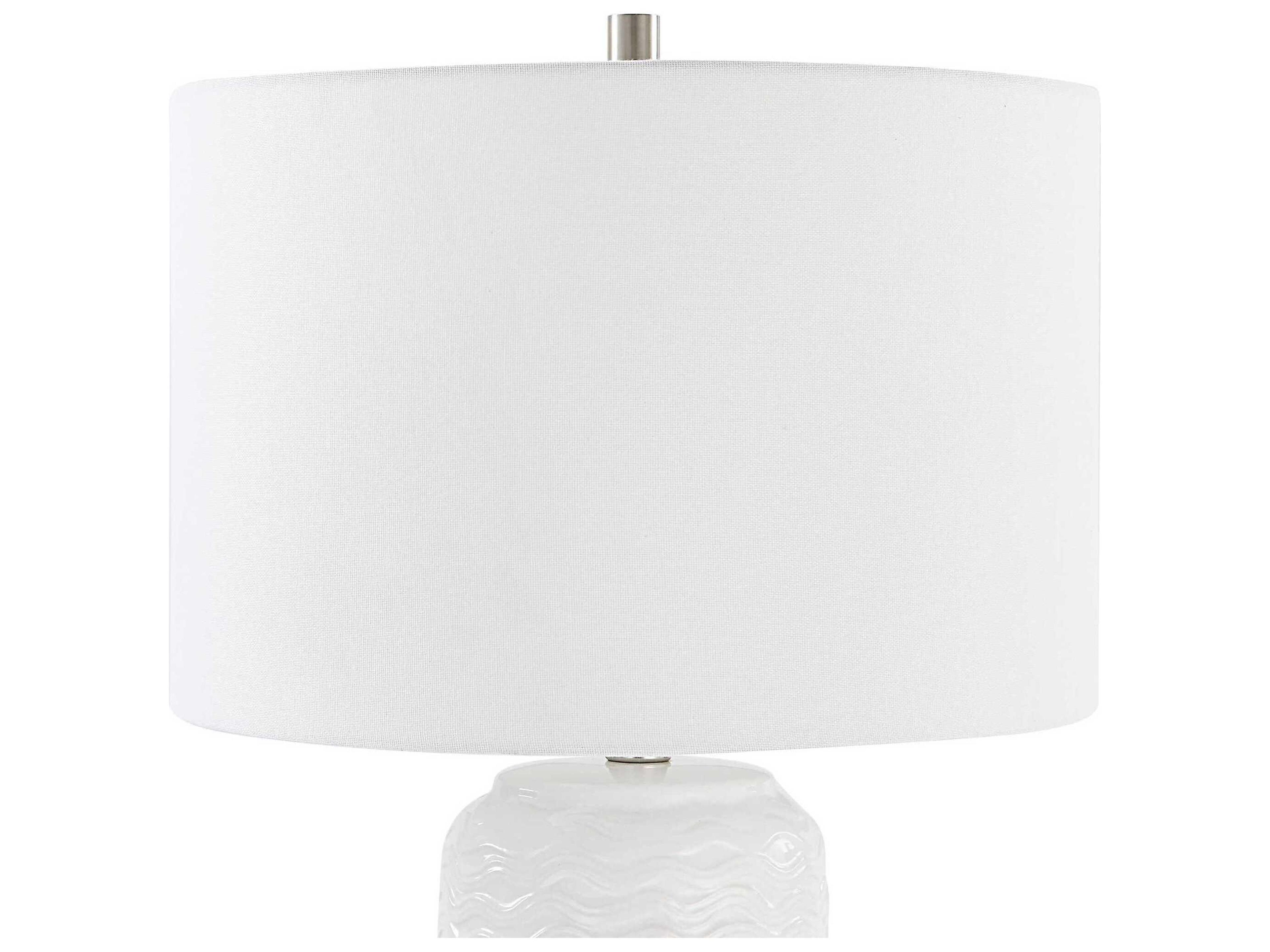 Luxecor Illumination White Round Hardback Buffet Lamp