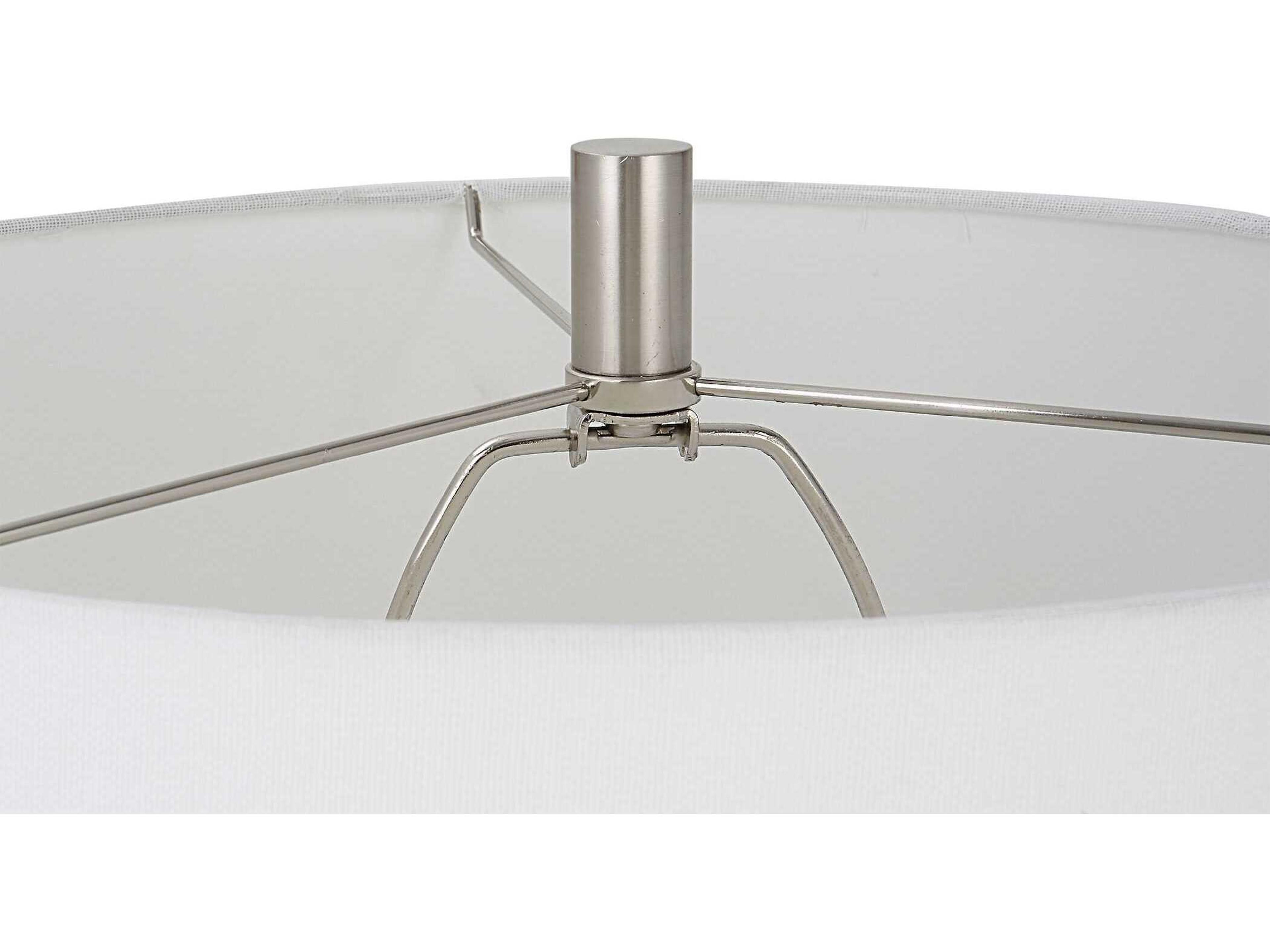 Luxecor Illumination White Round Hardback Buffet Lamp