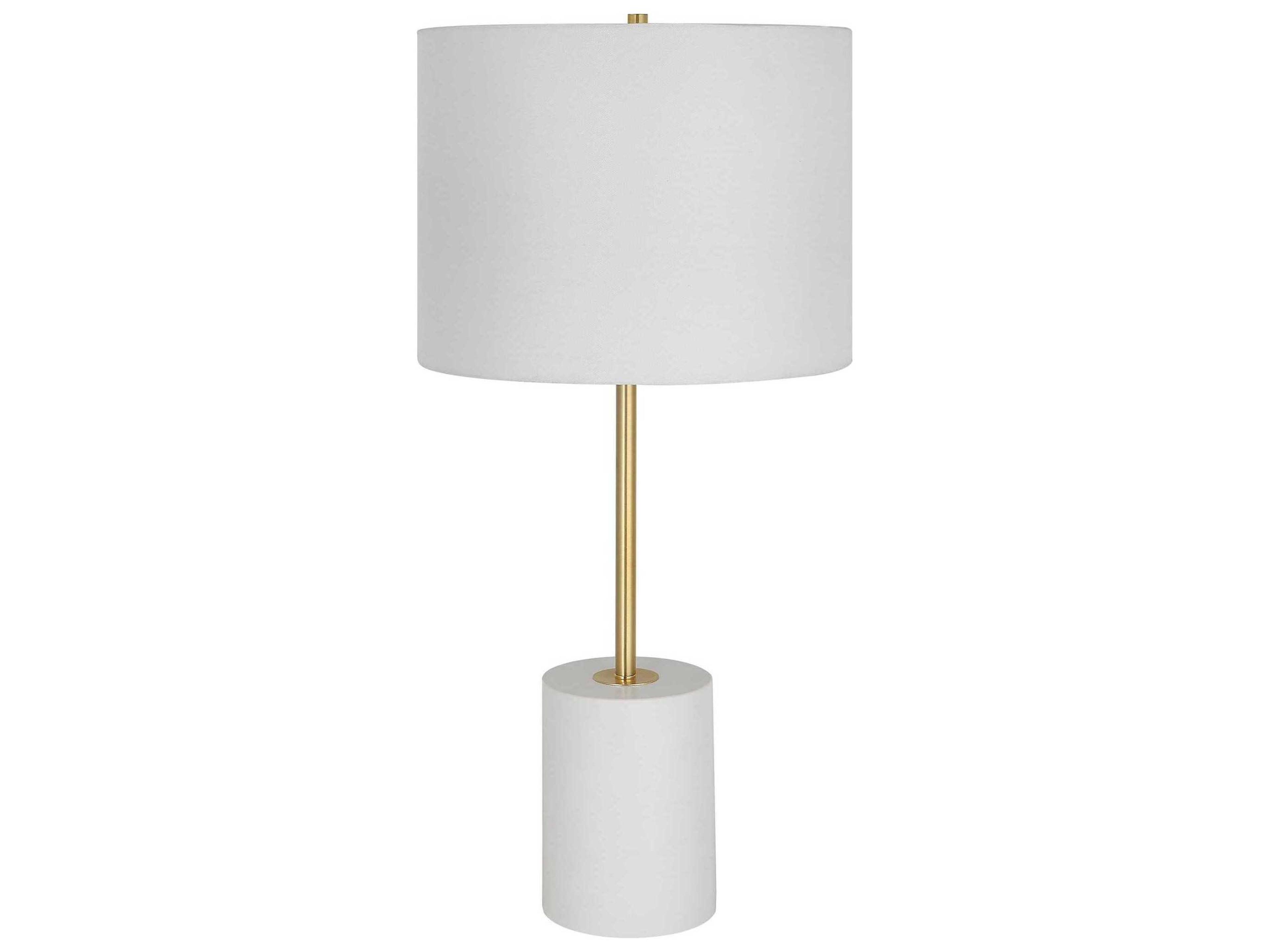 Luxecor Illumination White Gold Drum Hardback Buffet Lamp