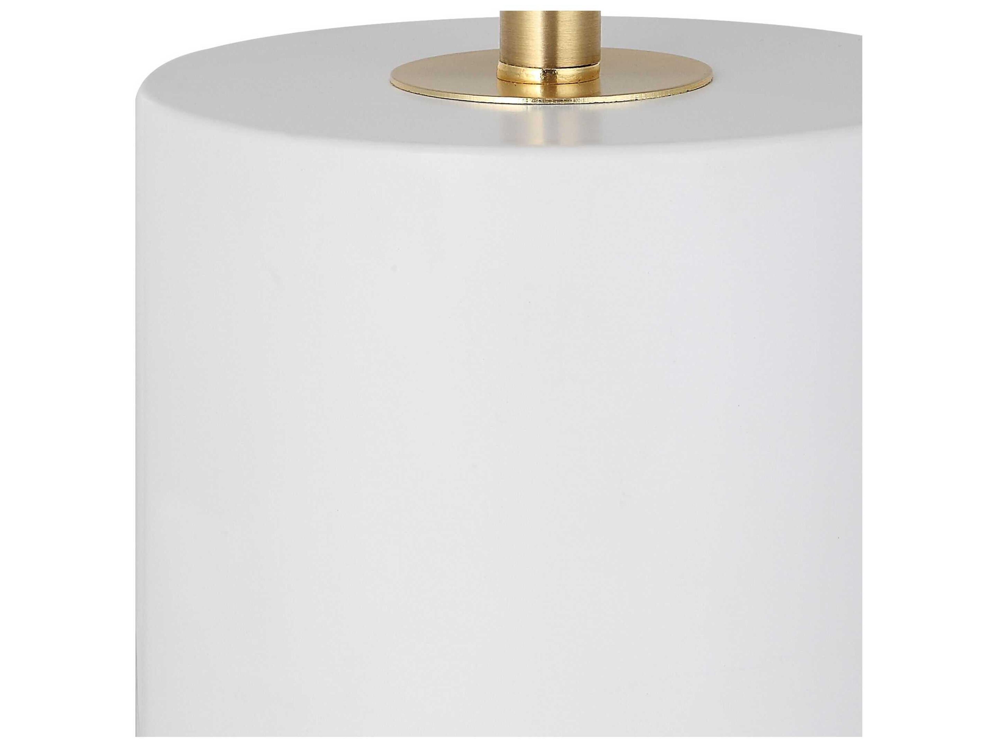 Luxecor Illumination White Gold Drum Hardback Buffet Lamp