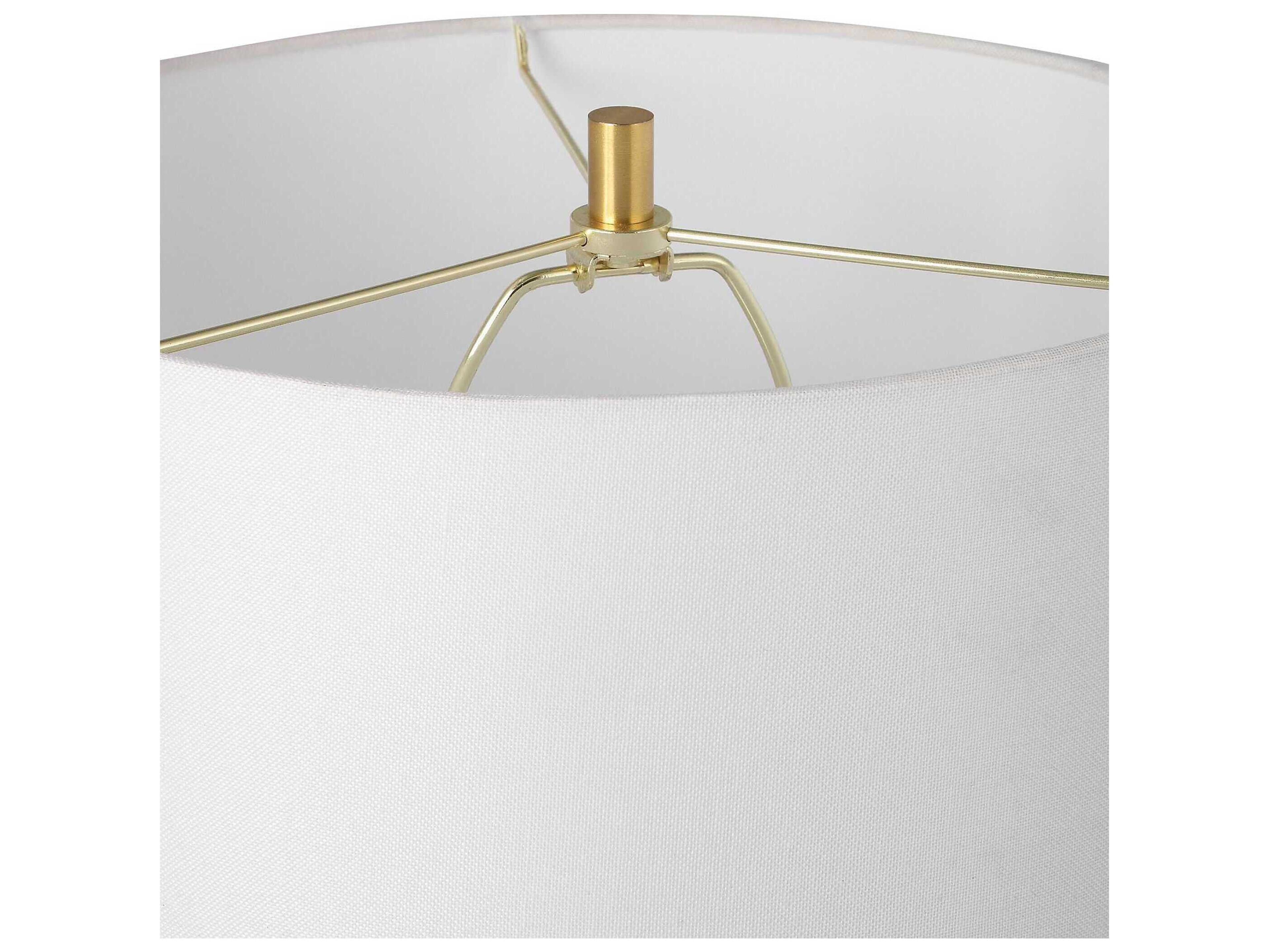Luxecor Illumination White Gold Drum Hardback Buffet Lamp