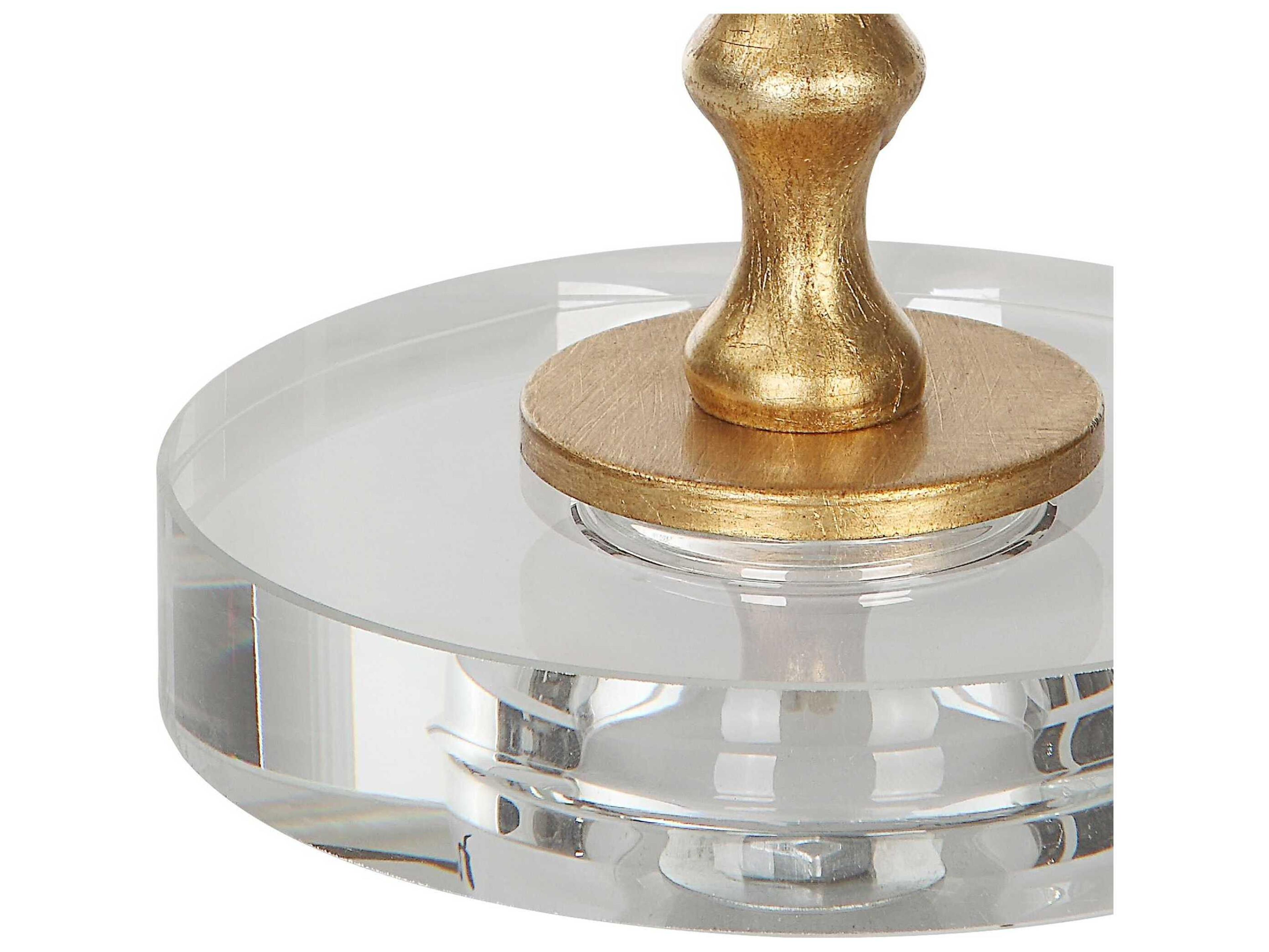 Luxecor Illumination Gold Leaf Slightly Tapered Hardback Rolled Edge Buffet Lamp Set of 2